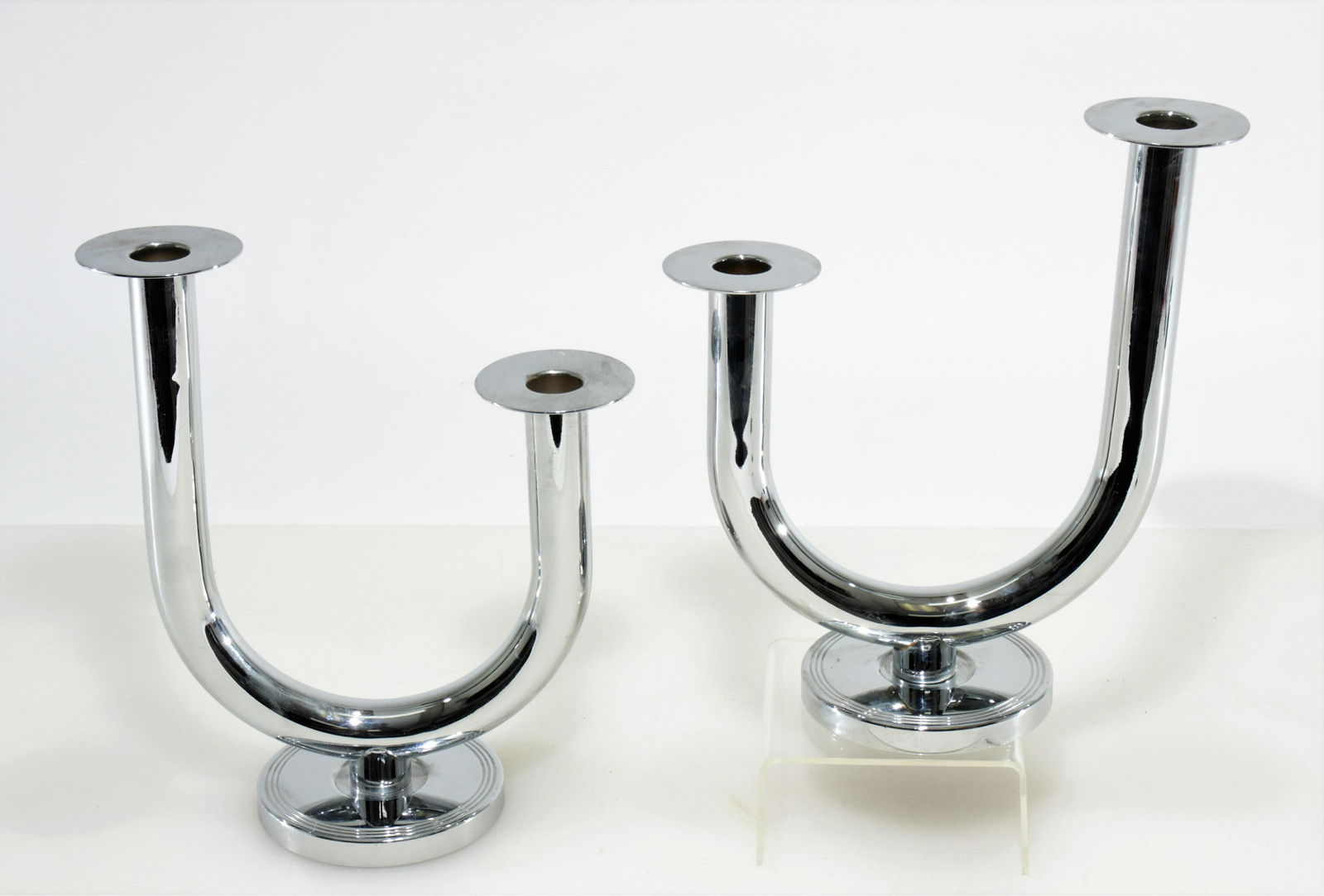 Pair of Walter Von Nessen 'Taurex' Candlesticks (1 of 3)