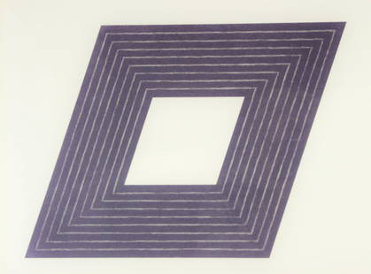 Frank Stella - Carl Andre, Purple Series: Frank Stella (American, b 1936) Carl Andre, from the Purple Series, lithograph on paper. Hand signed in graphite lower right, dated 1972, numbered 25 of 100, with blind stamp. Dimensions: Sheet 16" x