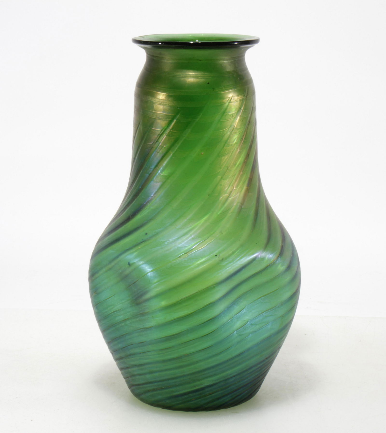 Loetz Green Iridescent Glass Vase (1 of 5)