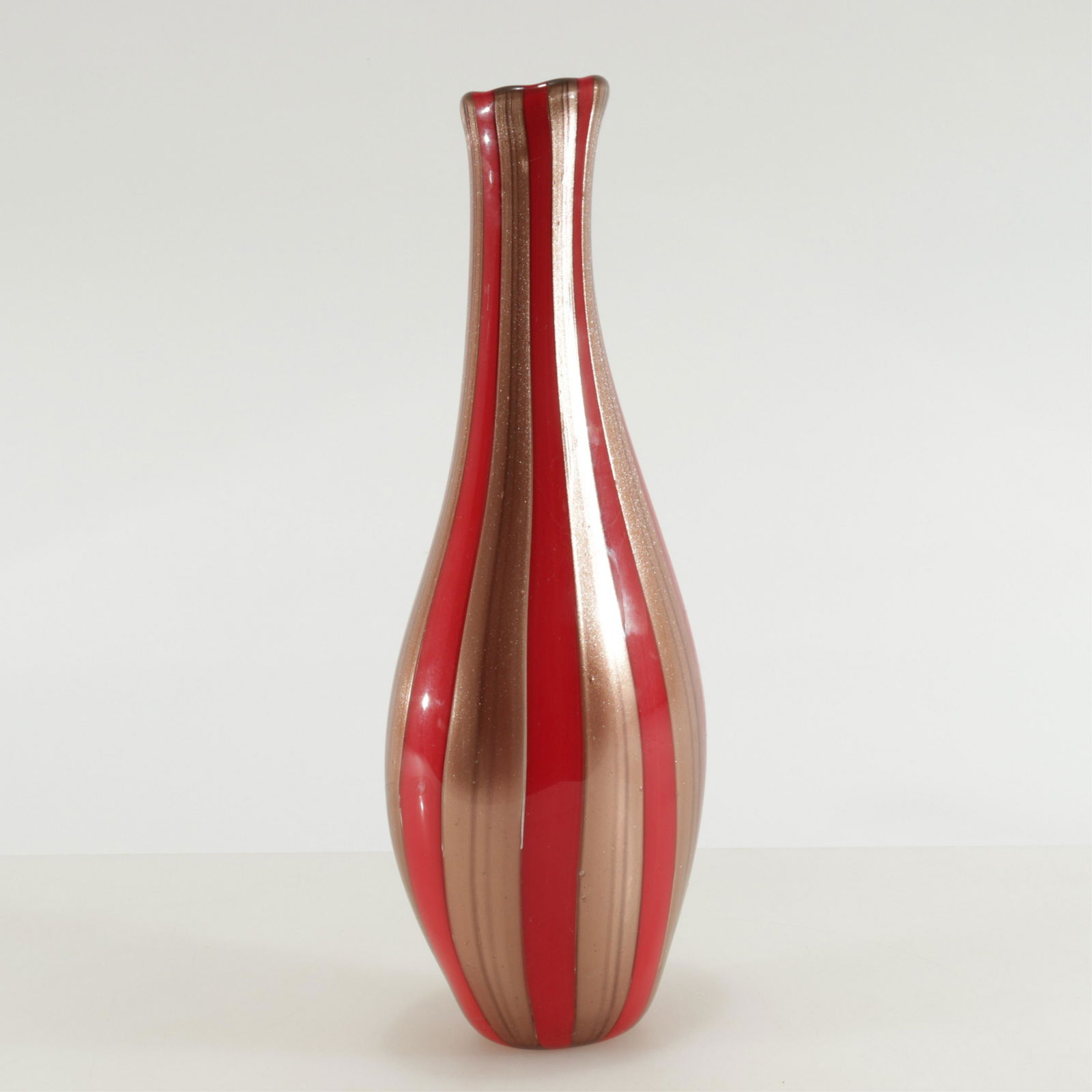 Flavio Poli Style Aventurine & Red Glass Vase (1 of 4)