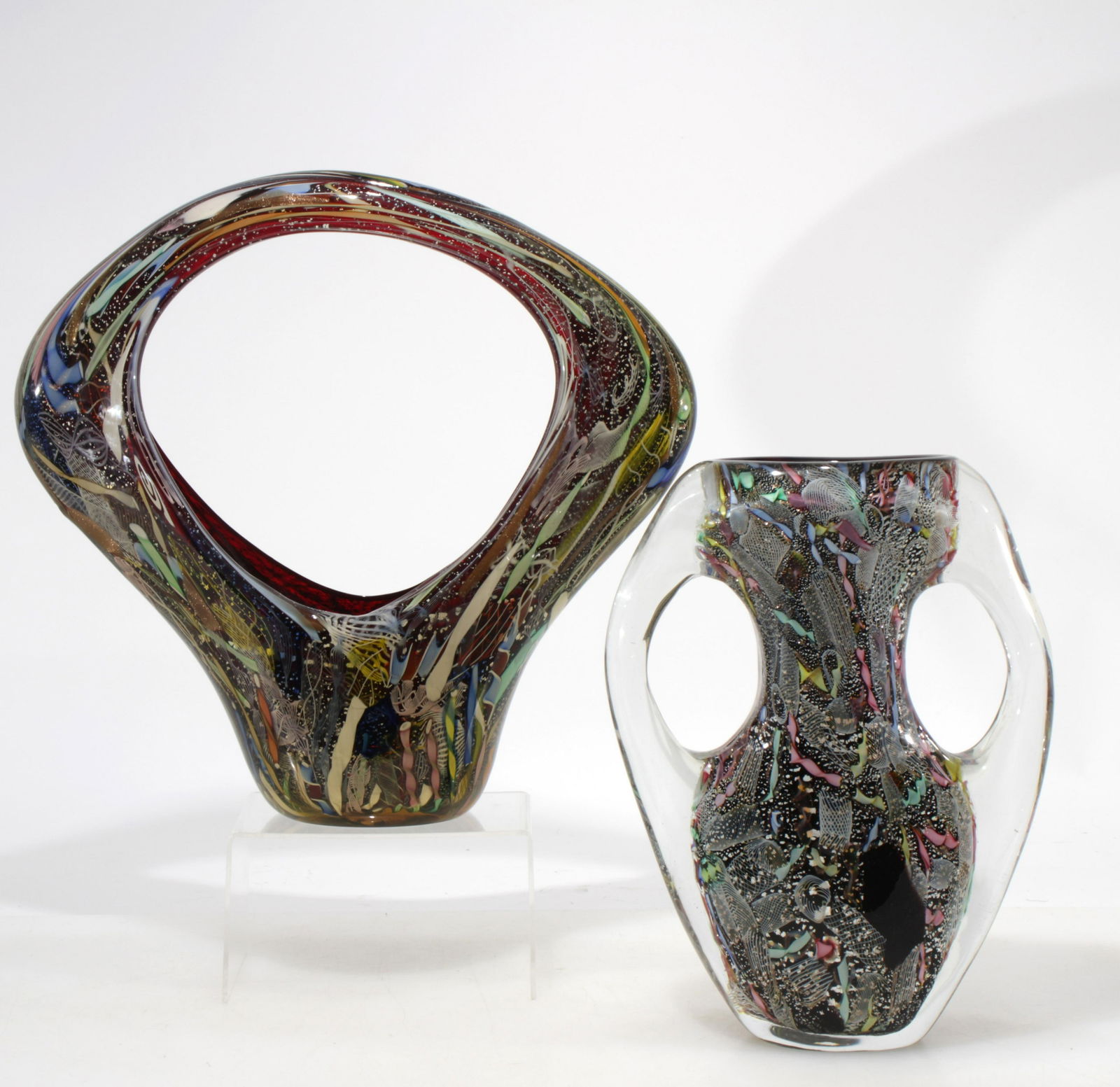 Arte Victorian Murano Glass Basket & Vase (1 of 10)