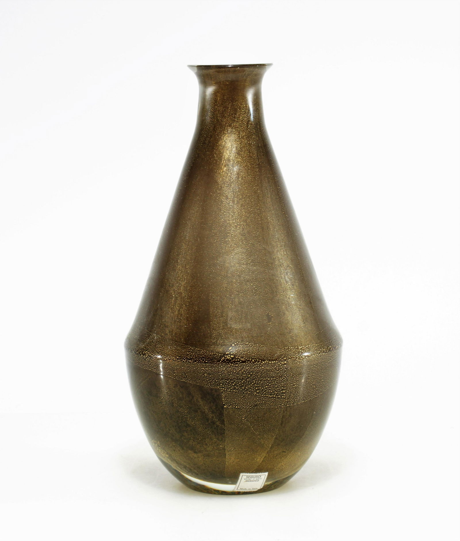 Flavio Poli - Gold Flecked Smoked Glass Vase (1 of 5)