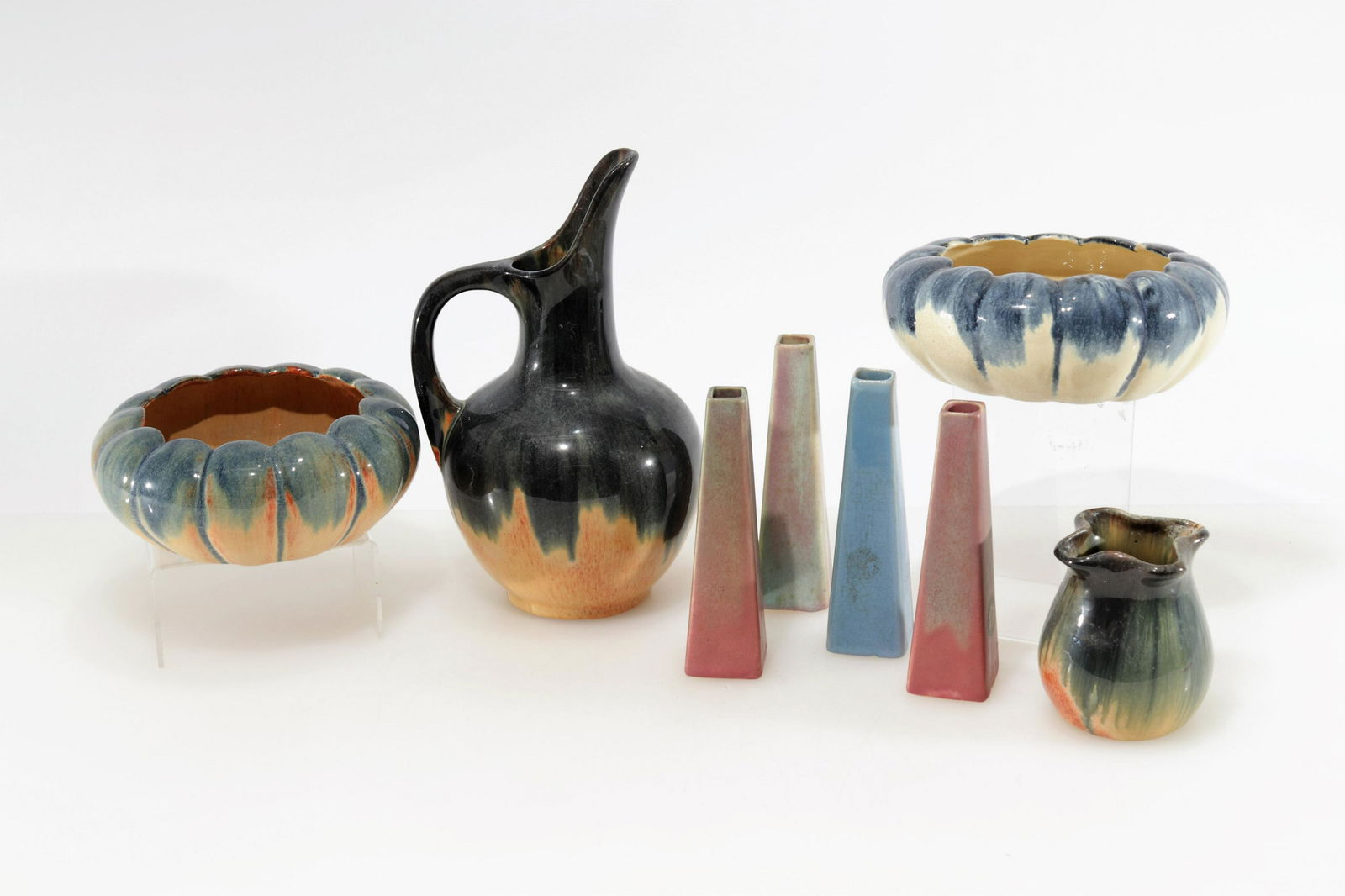 Muncie - 8 Pcs. Drip Glazed Pottery Tableware (1 of 5)