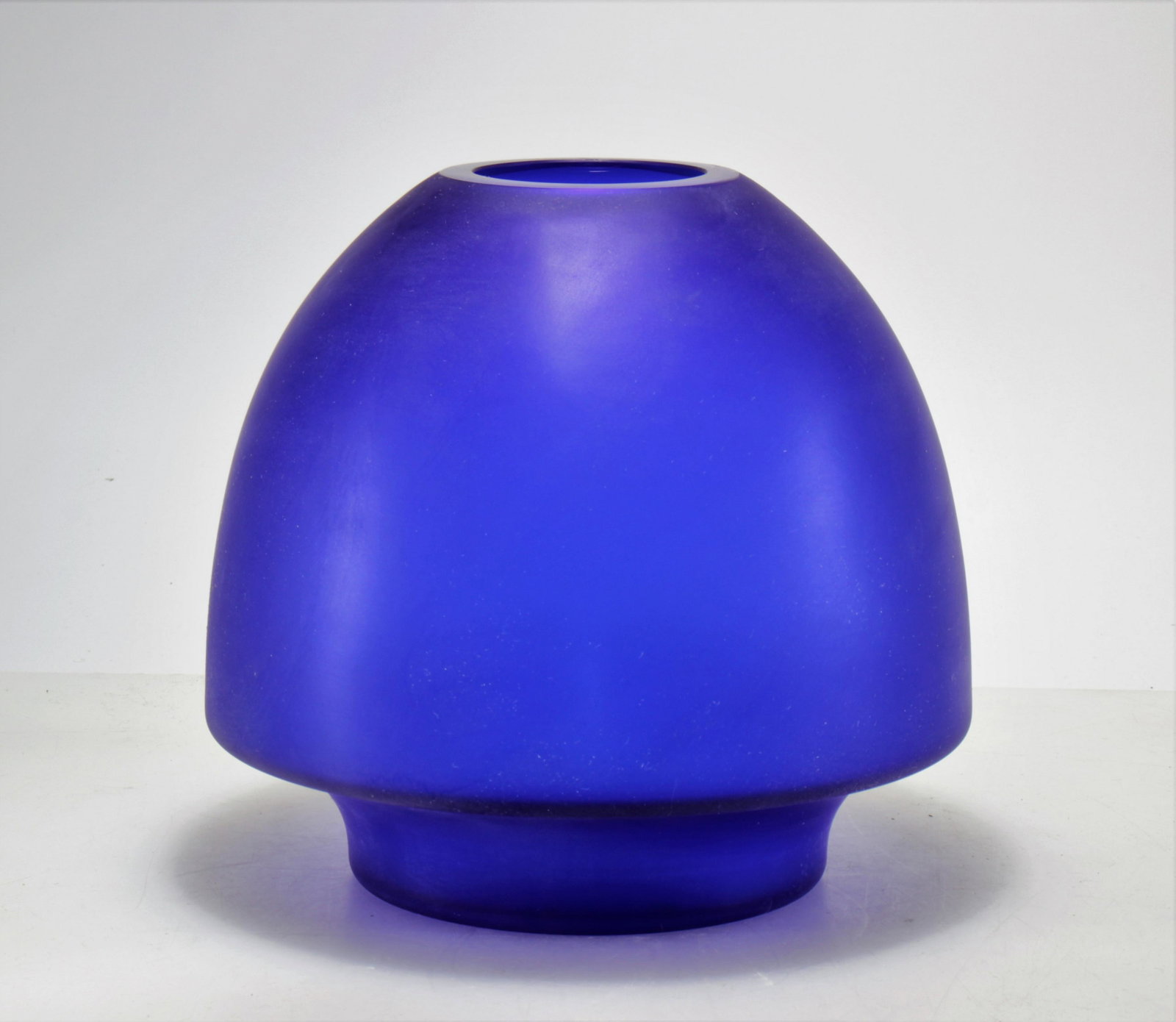 Cendese Frosted Blue Glass Vase, c.1970 (1 of 3)