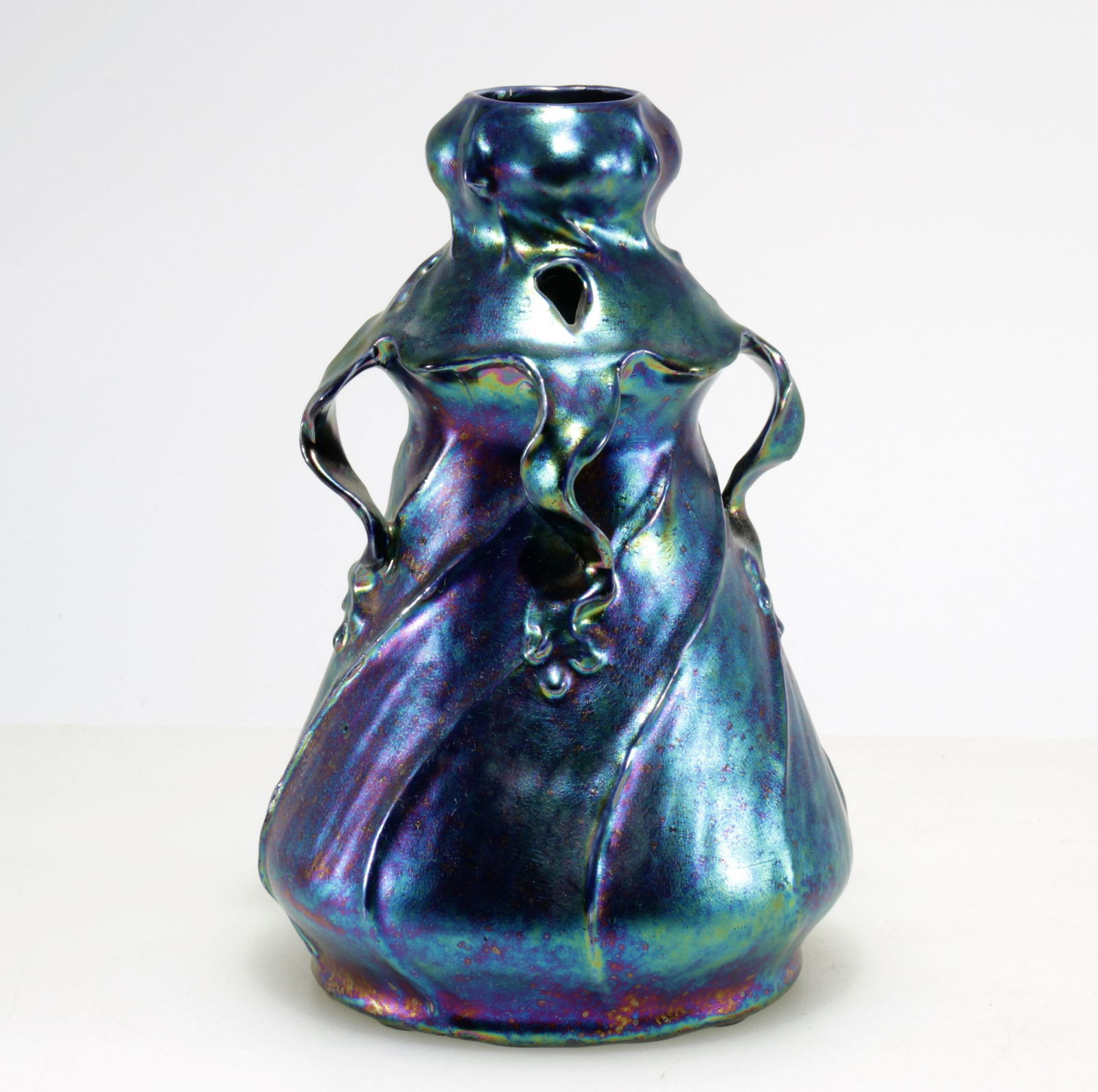 Heliosine Austrian Iridescent Pottery Vase (1 of 3)