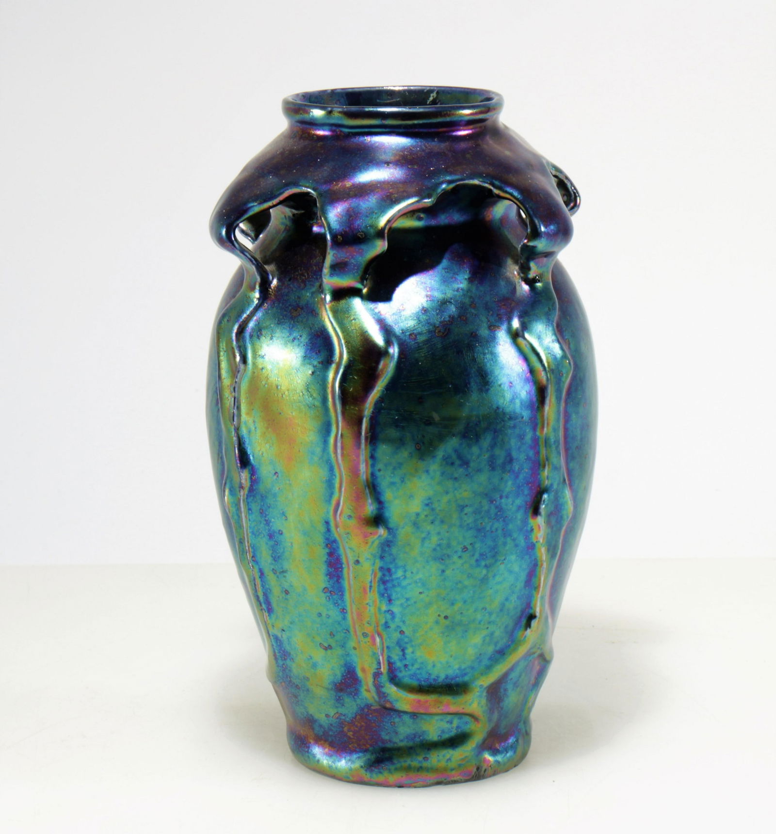 Heliosine Austrian Iridescent Pottery Vase (1 of 3)