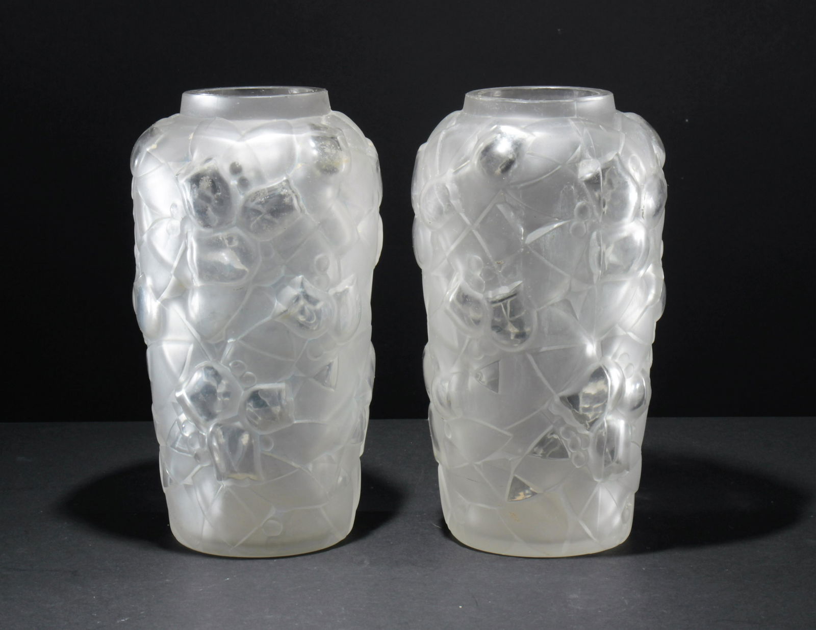 Andre Hunebelle - Pair of Acid Etched Glass Vases (1 of 7)