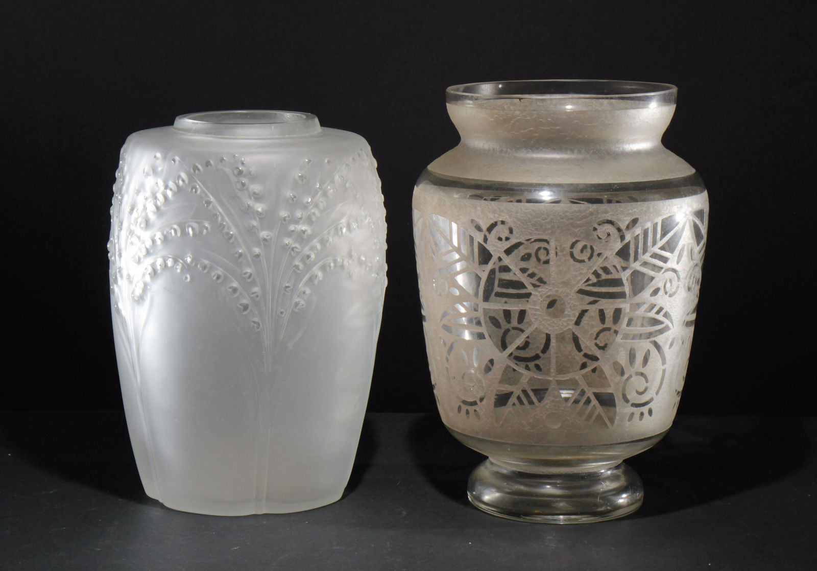 Two French Art Deco Acid Etched Vases, c.1930 (1 of 5)