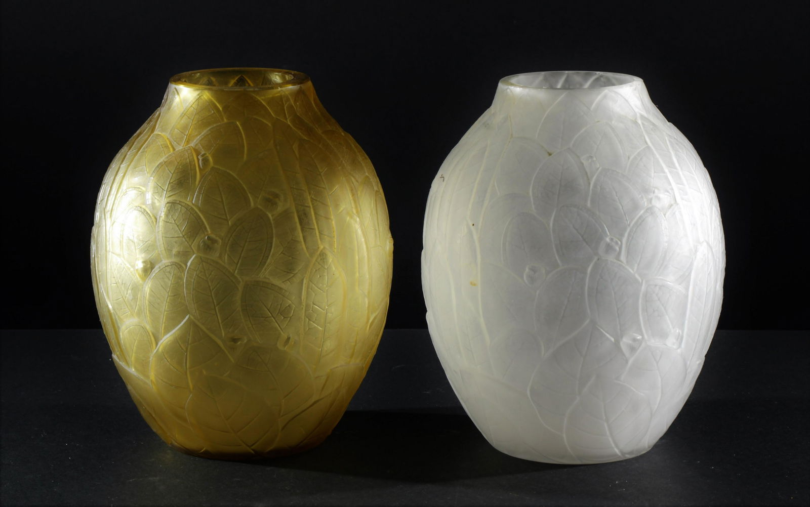 Andre Hunebelle - Frosted Glass Vases, c.1930 (1 of 6)