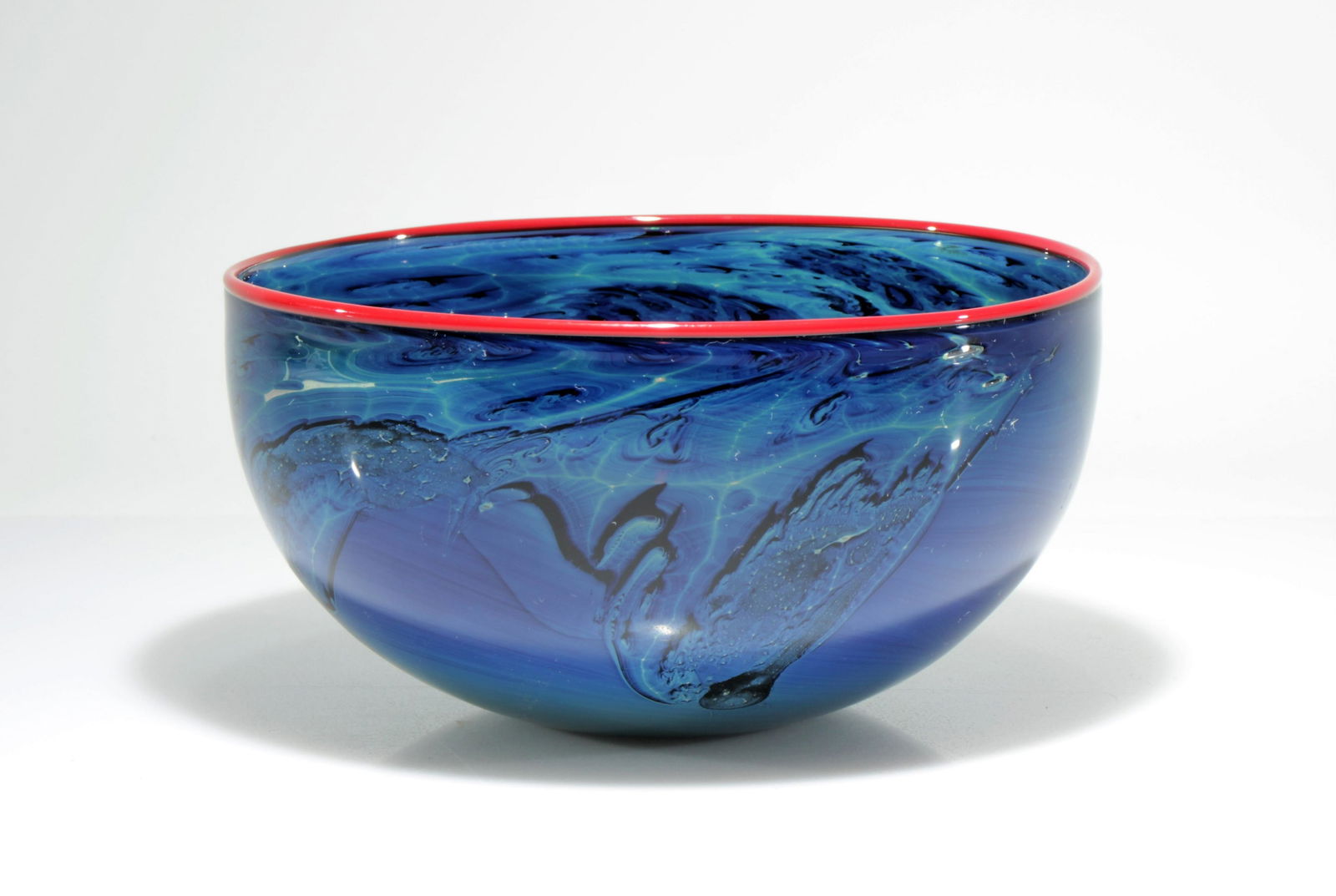 Josh Simpson - Blue Art Glass Bowl (1 of 4)