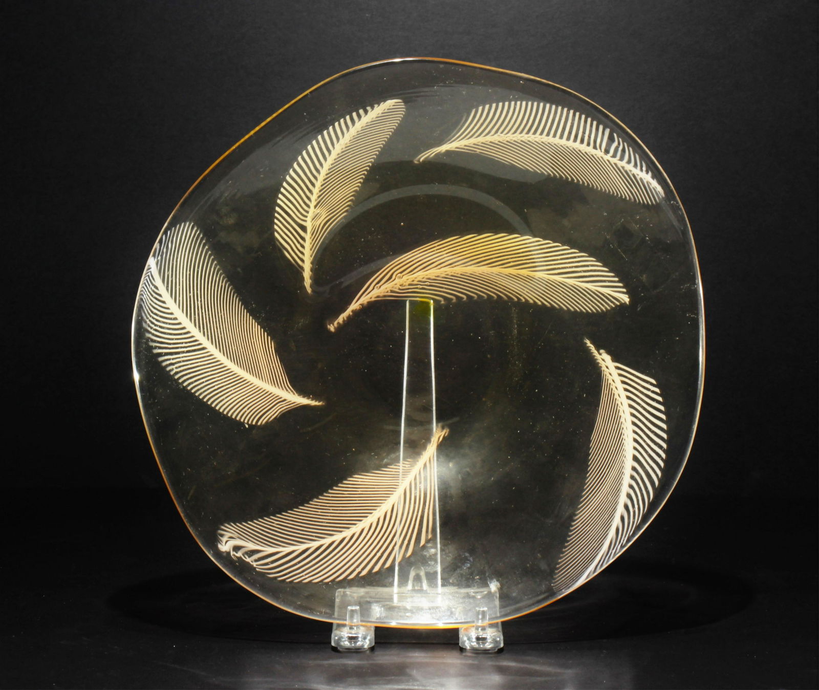 Attr. Archimede Seguso - Feather Glass Plate (1 of 2)