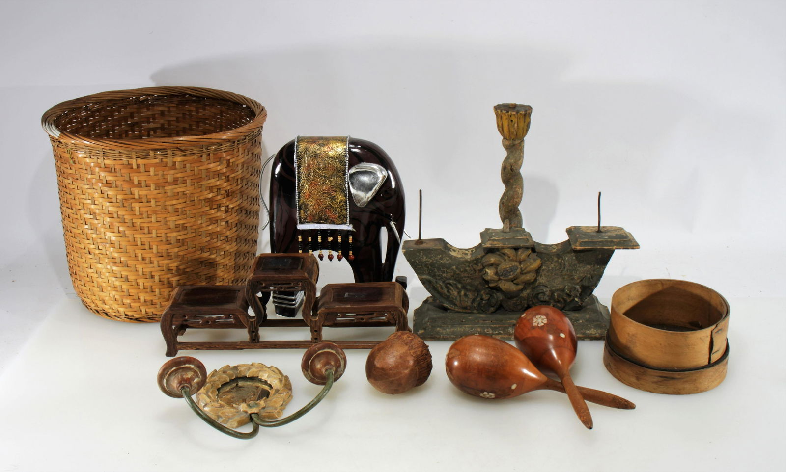 Group of Various Wood Table Objects (1 of 7)