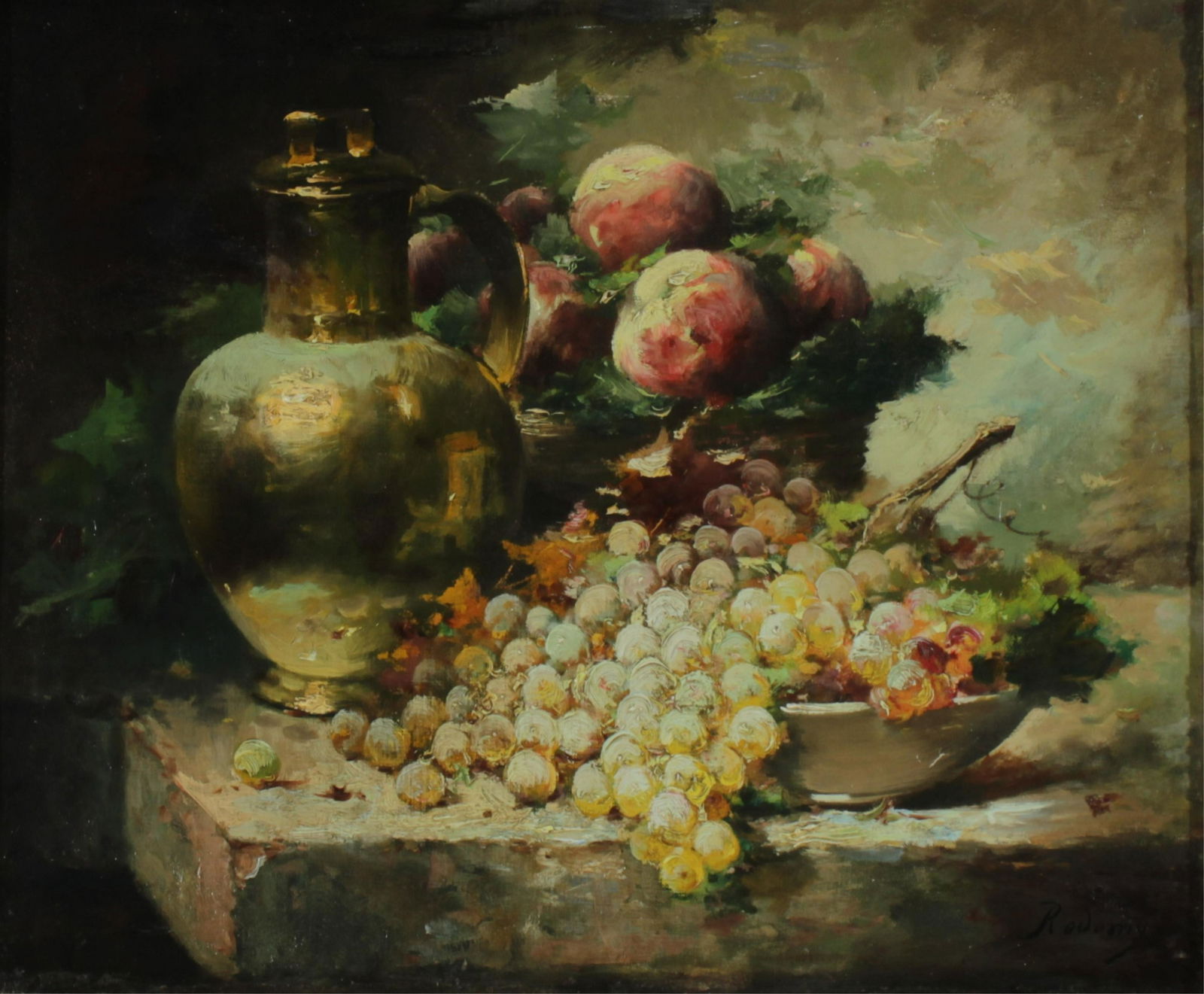Rodomy, Still Life With Fruit, Brass Pitcher O/C (1 of 8)