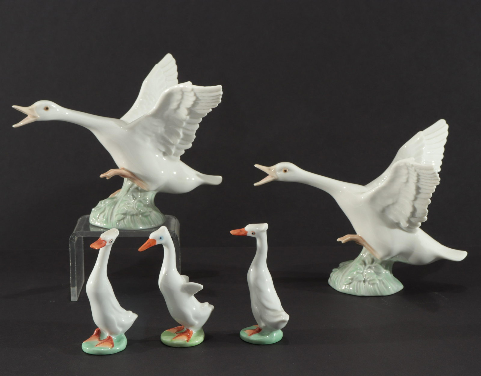Group of Herend & Lladro Porcelain Geese (1 of 4)