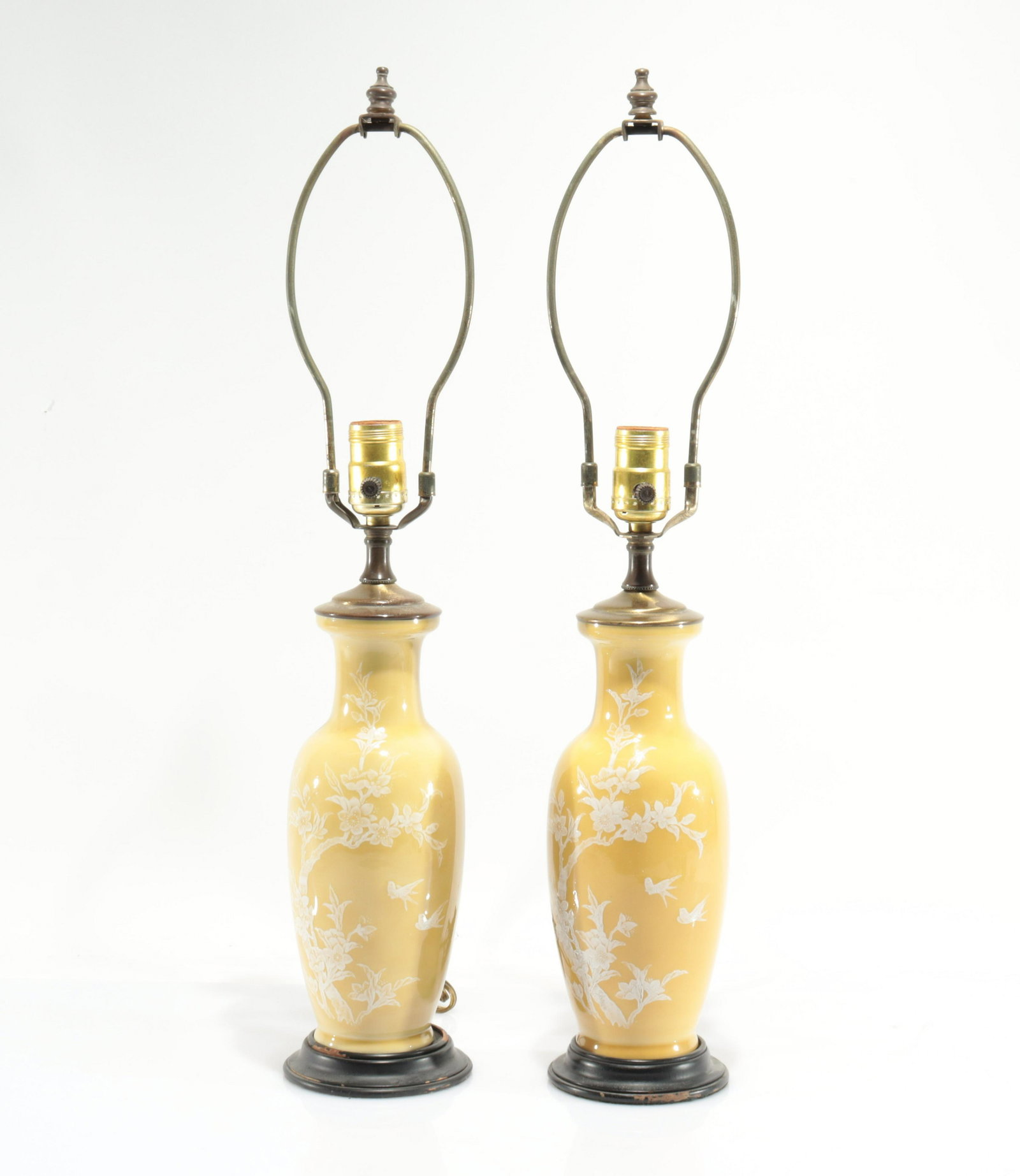 Pair Pate sur Pate Style Porcelain Lamps (1 of 5)