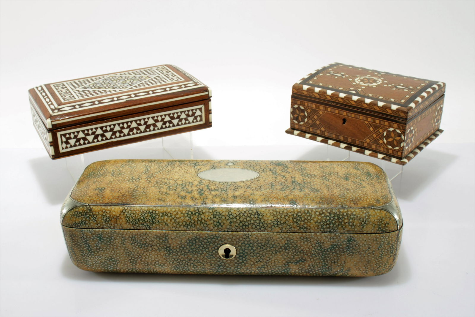 Shagreen and Inlayed Wood Boxes (1 of 7)