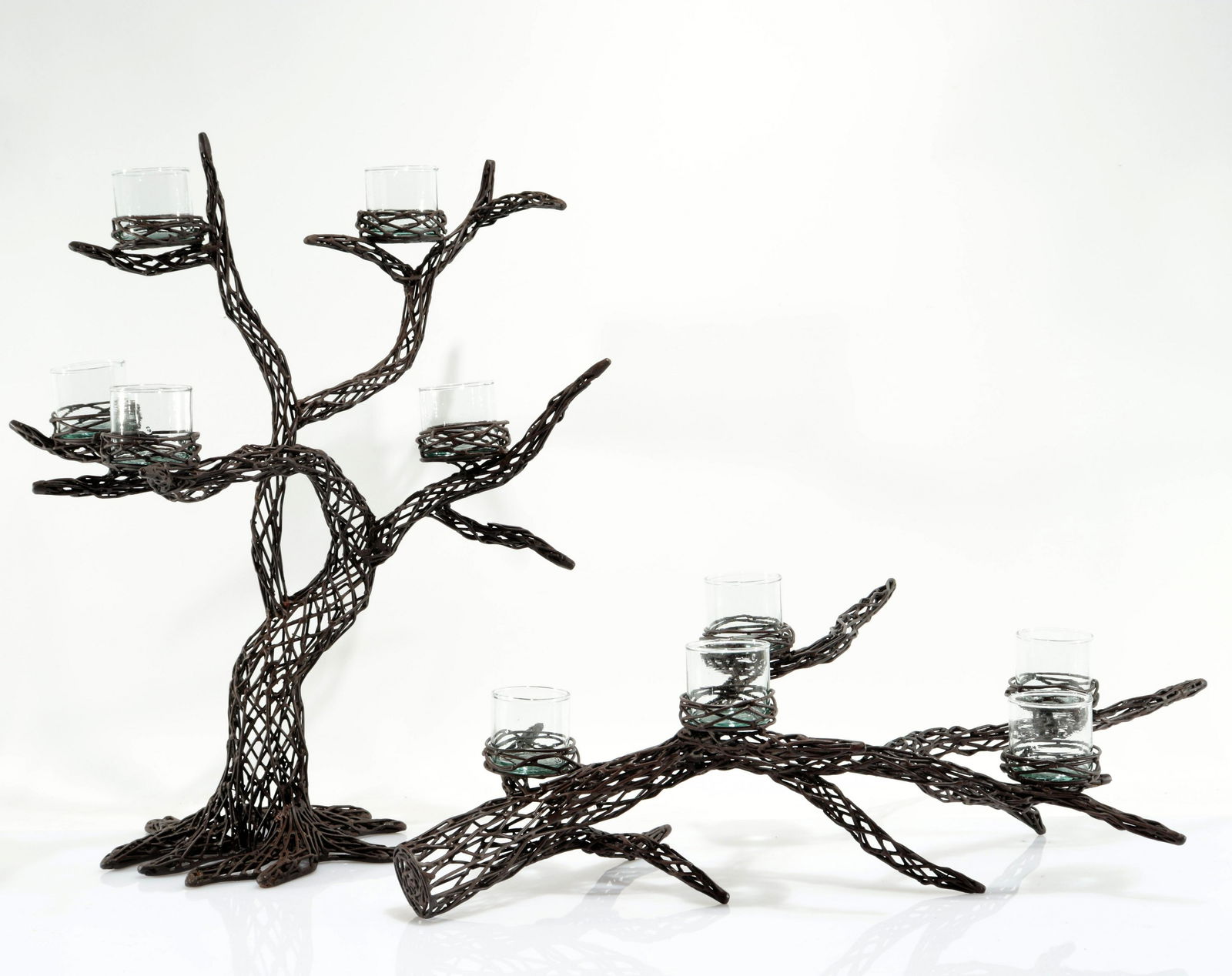 2 Metal Mesh Tree Branch Tabletop Candle Holders (1 of 3)