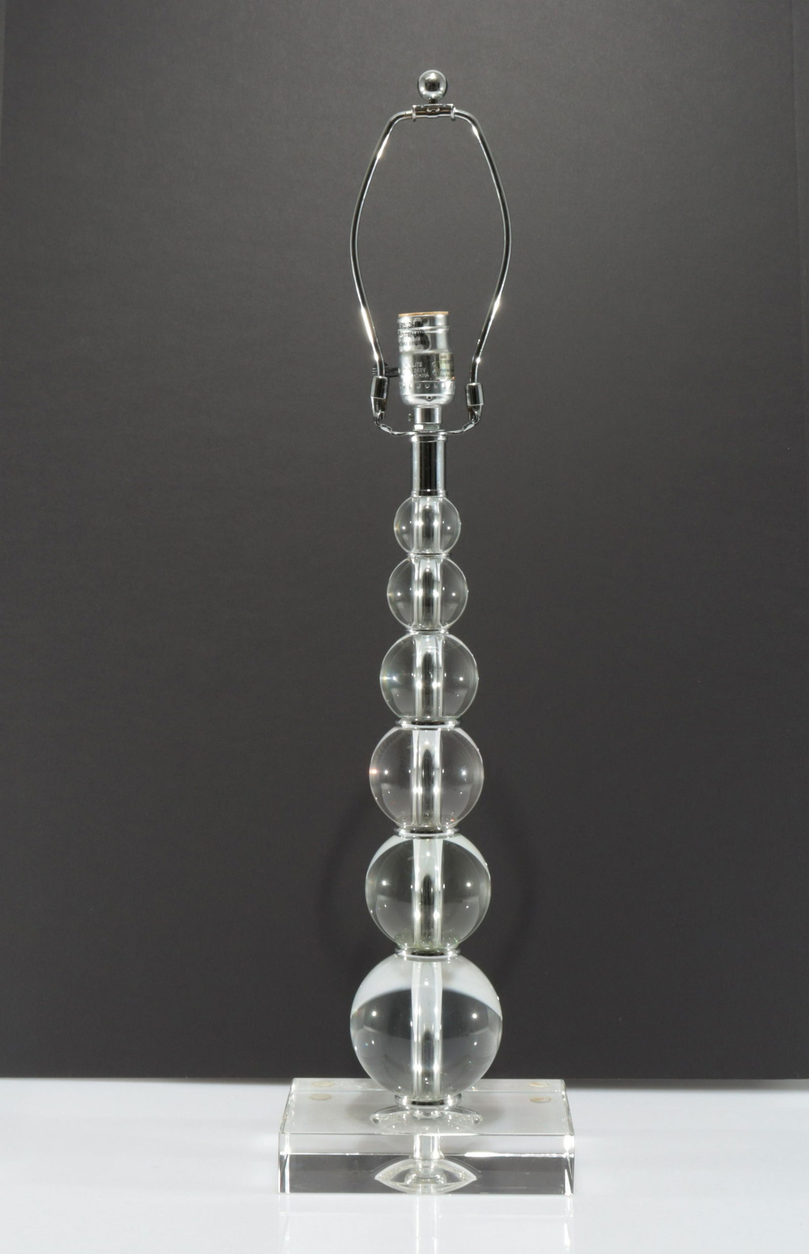 Modern Glass & Chrome Ball Lamp (1 of 2)
