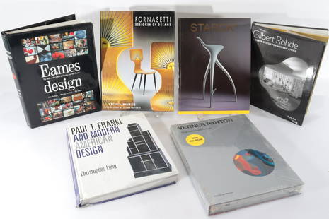 6 Books - 20th Century Furniture Designers: 6 Books - 20th Century Furniture Designers, "Eames Design", John & Marilyn Neuhart & Ray Eames, Stark, Fornasetti, Patton & Frankel Dimensions: Largest 12" H x 9.25" W Provenance: Property from the Es