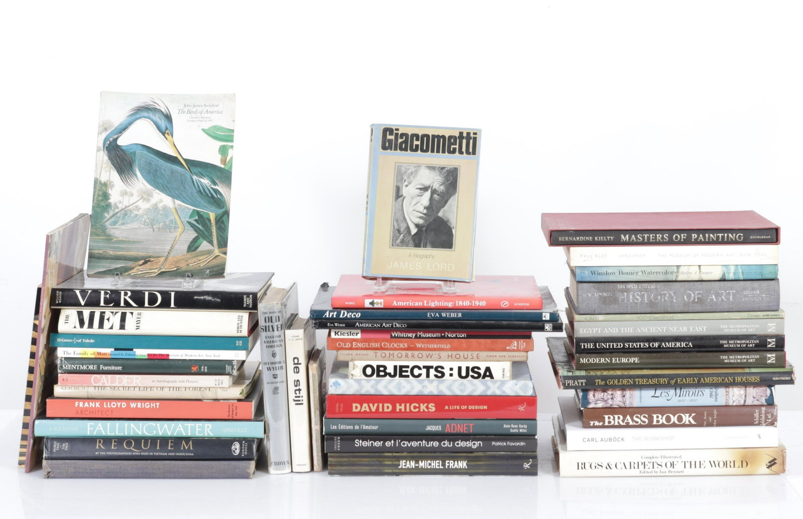 43 Books - Decorative Arts & Design: 43 Books on Decorative Arts & Design, Jean Michel Frank, Jacques Adnet, 2 David Hicks & Steiner Dimensions: Largest 12" H x 10" W, 3 Boxes Provenance: Property from a Connecticut collector