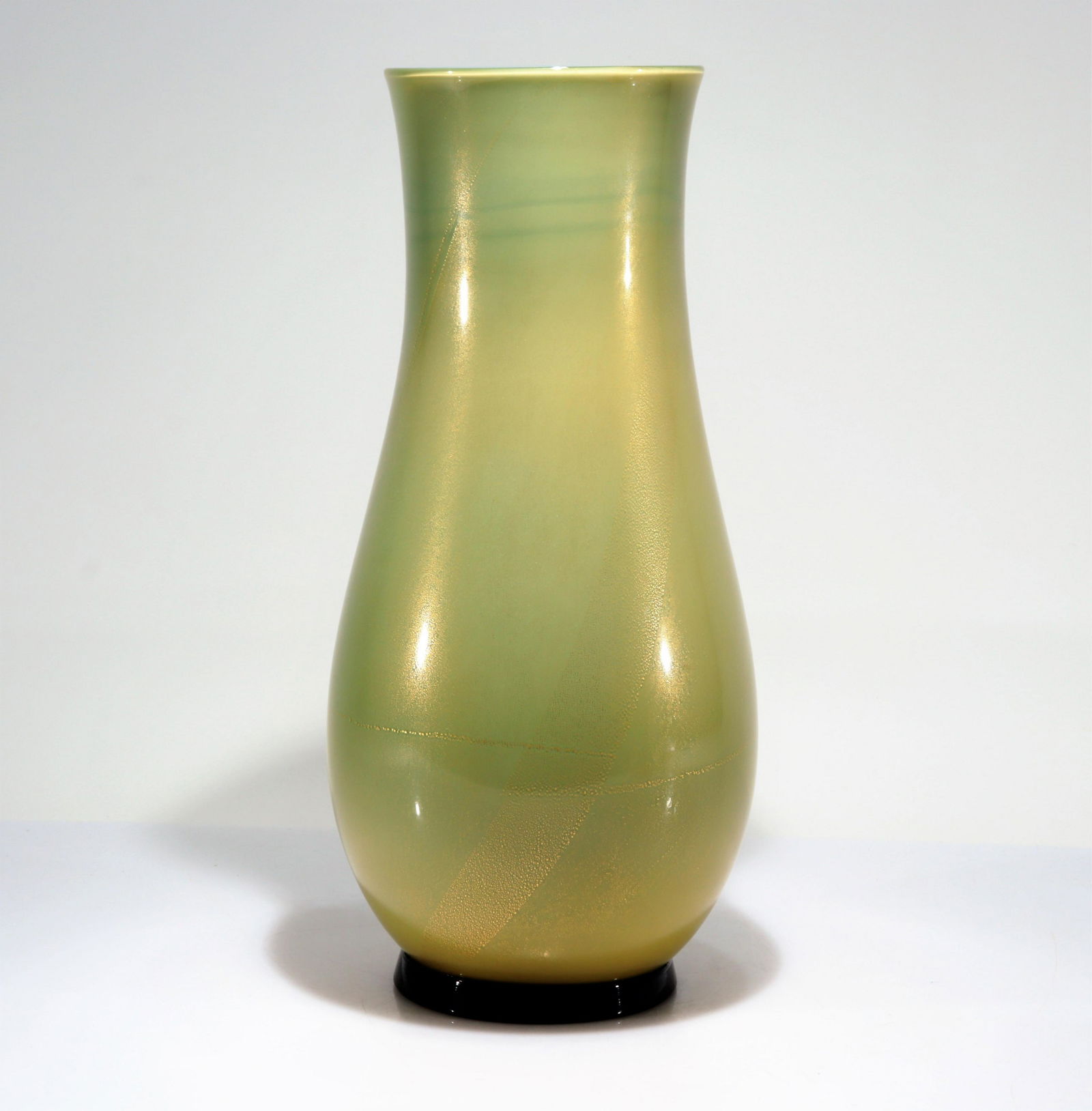 Venini - Vetri Gilt Green Glass Vase (1 of 5)