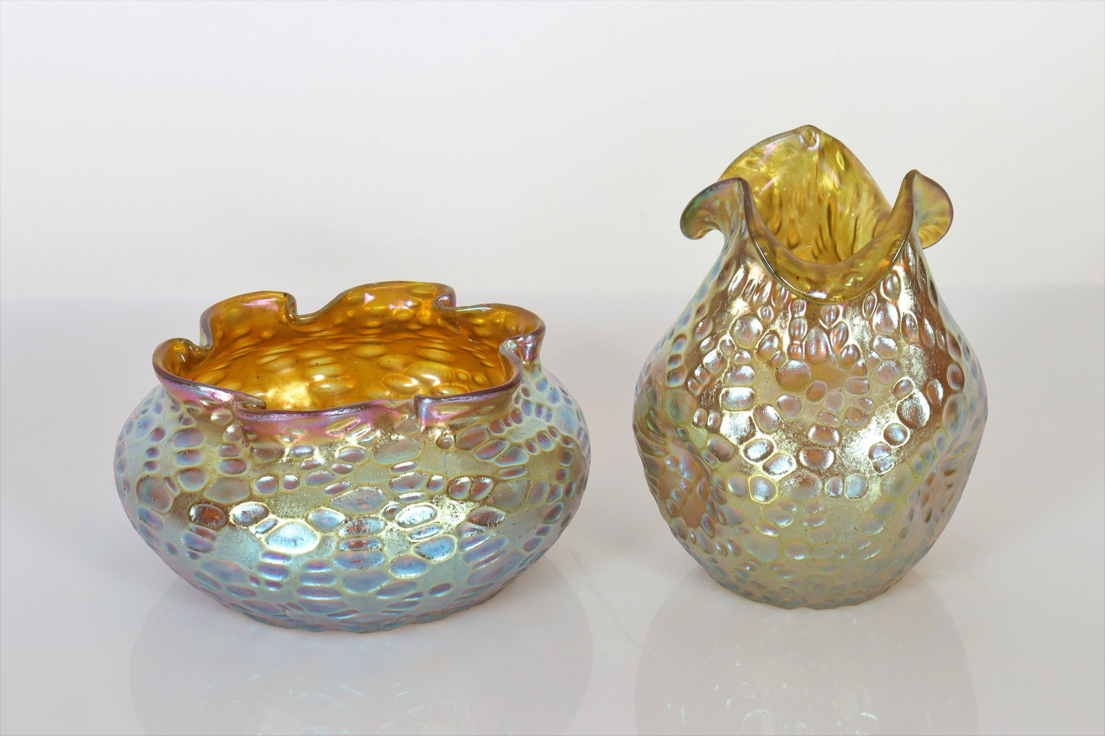 Loetz - Two Iridescent Diaspora Glass Vases (1 of 5)