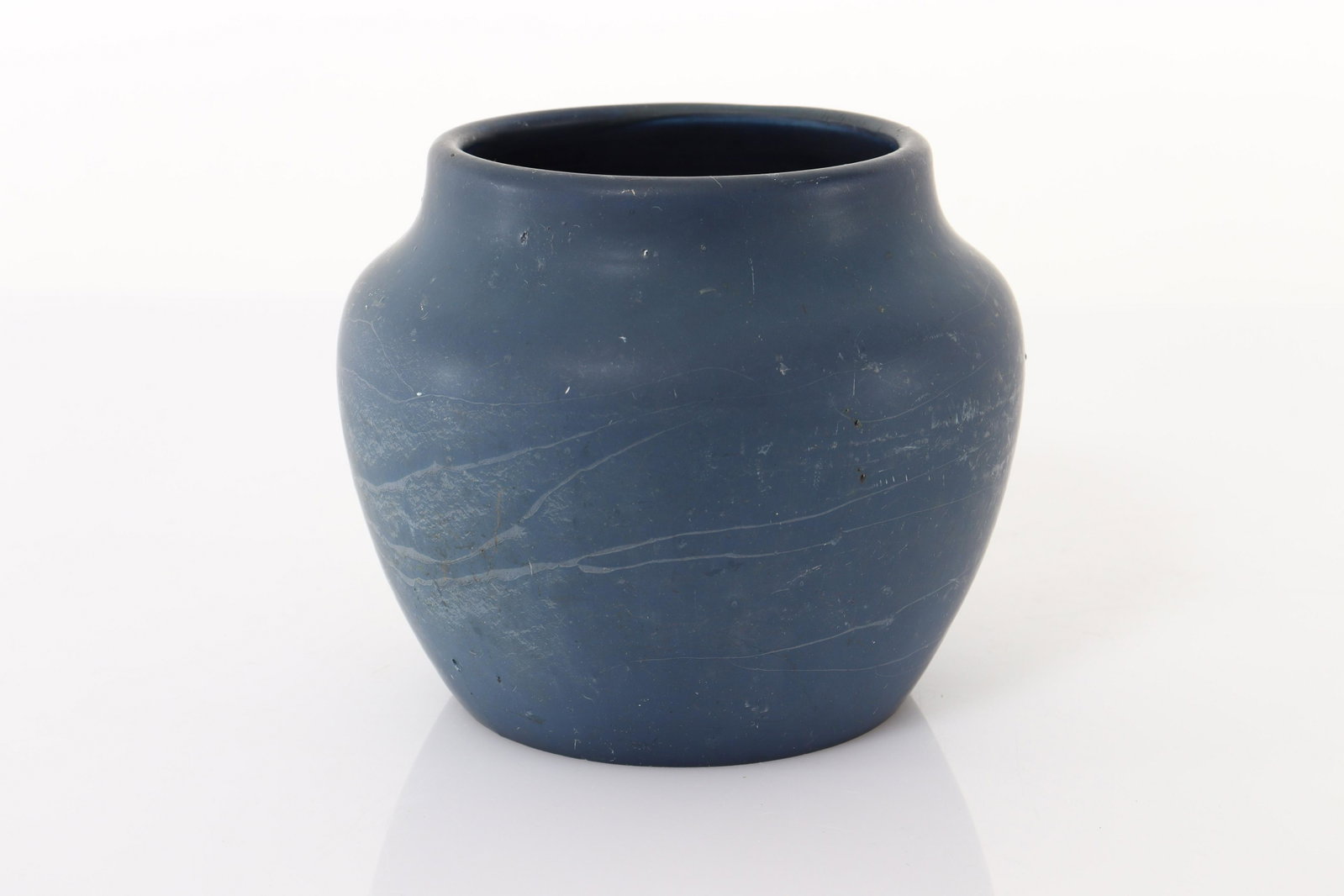 Cadman Robertson / Hampshire Pottery - Vase: Cadman Robertson Hampshire Pottery Vase, 54/2. M in circle. Matte blue color. Dimensions: 5" H x 6" Dia. Property from the collection of John 'Parker' Prindle, Jr.