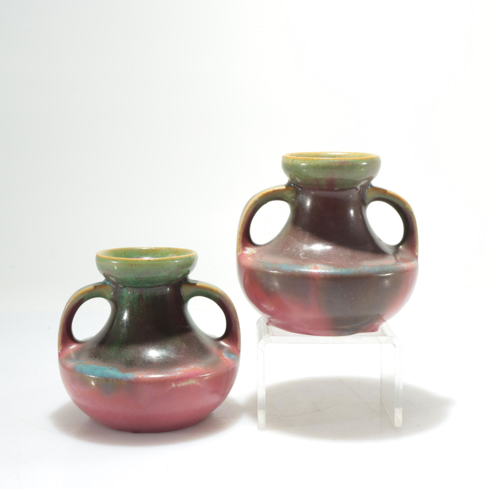 Fulper Pottery - Pair of Small 2-Handled Vases (1 of 3)