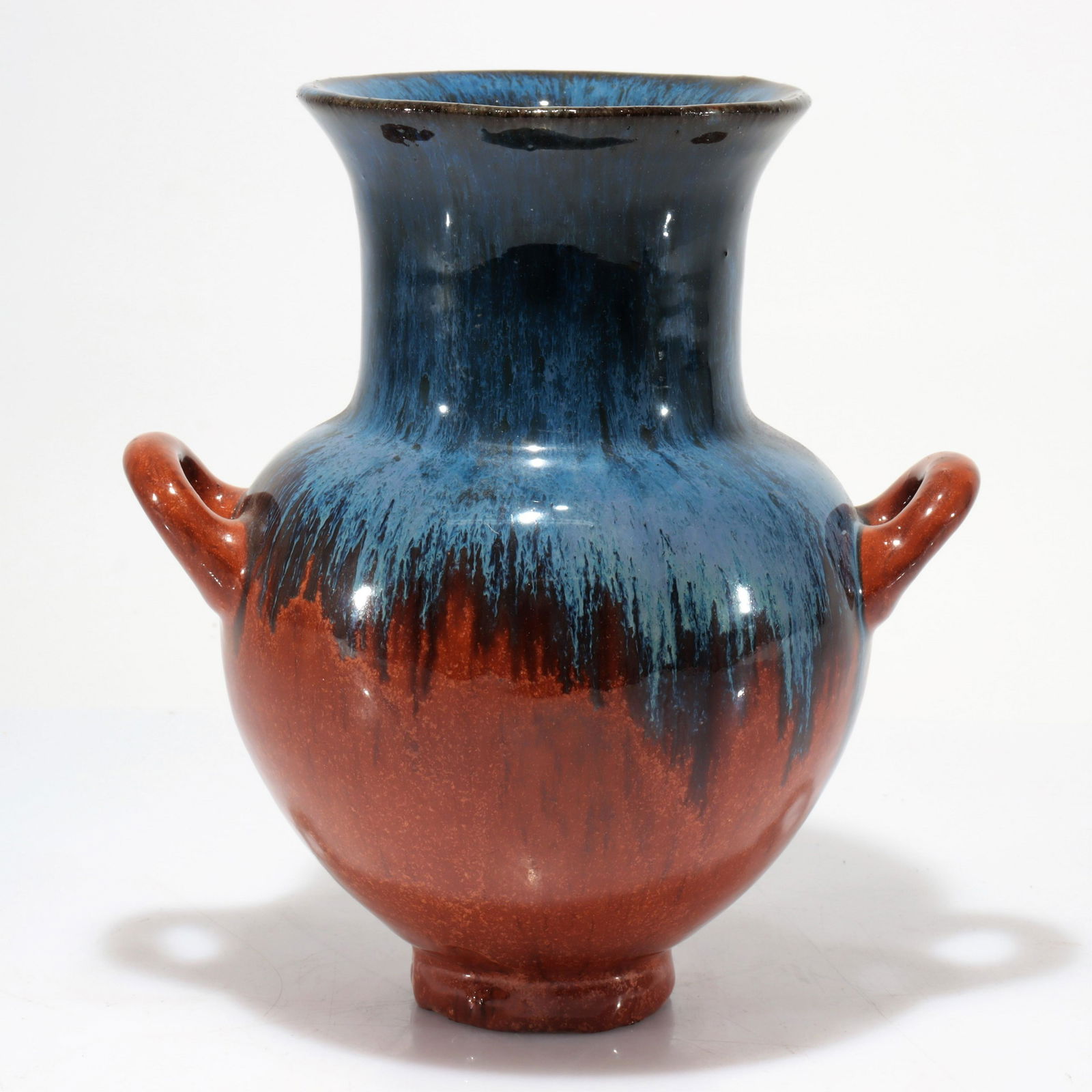 Fulper Pottery - Blue to Brown Glazed Vase (1 of 3)