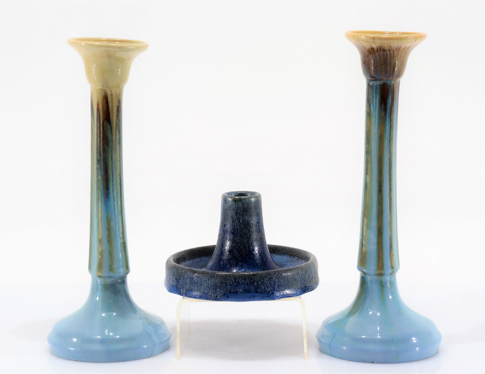 Fulper Pottery - Three Candlesticks (1 of 4)