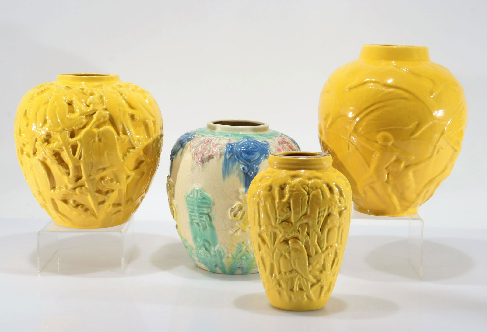 Group of 4 Art Deco Pottery Lamp Vases (1 of 8)