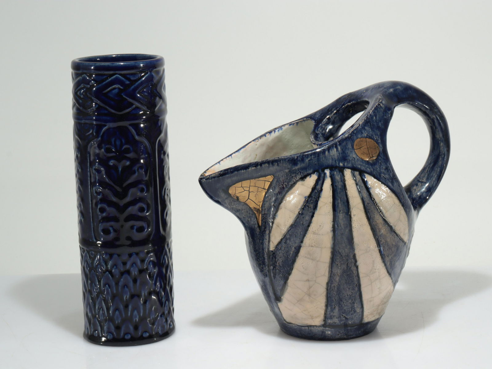 Jugendstihl Pottery - Vase & Pitcher, E 20th C. (1 of 4)