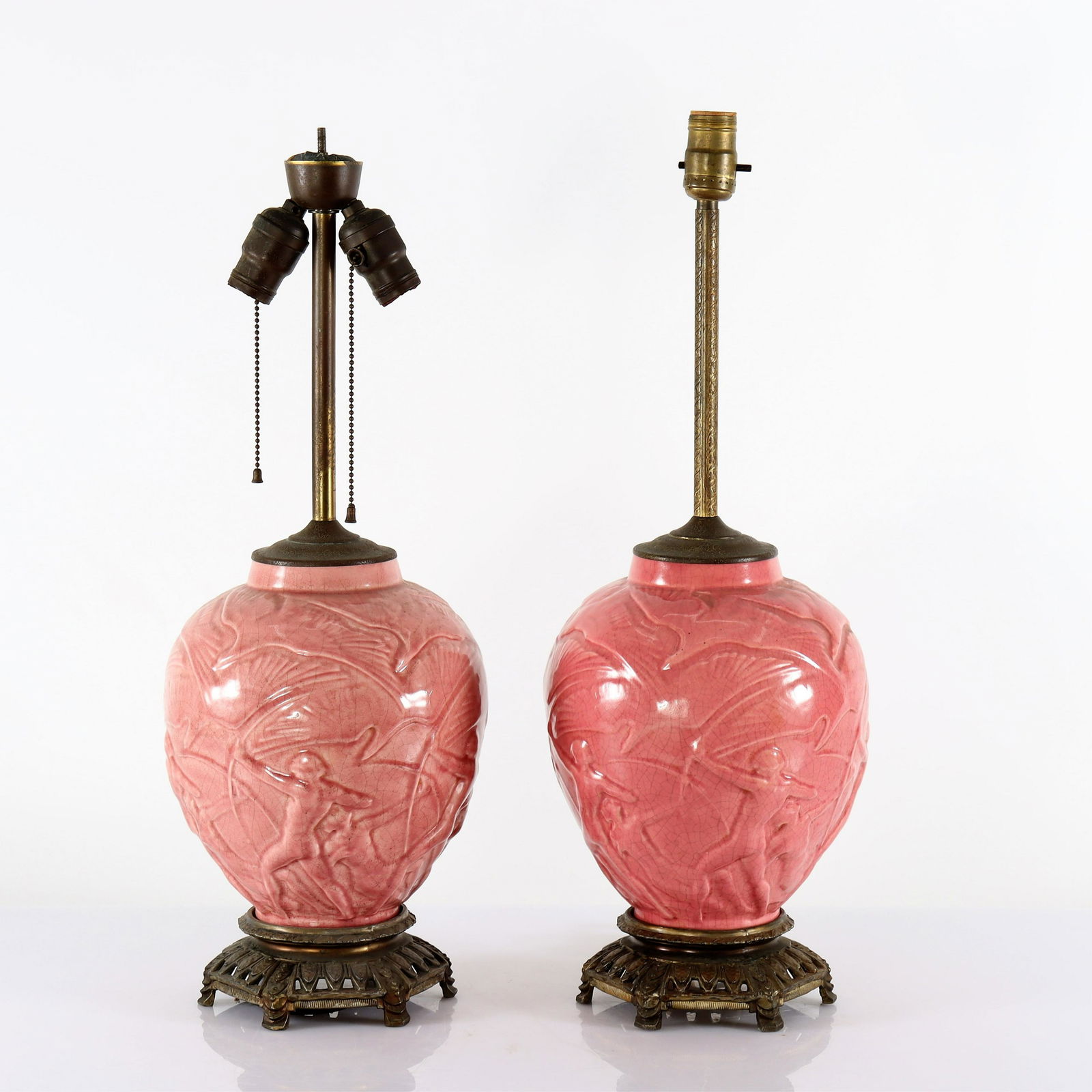 Stangl - Pair Art Deco Pottery Lamps, c 1930 (1 of 5)
