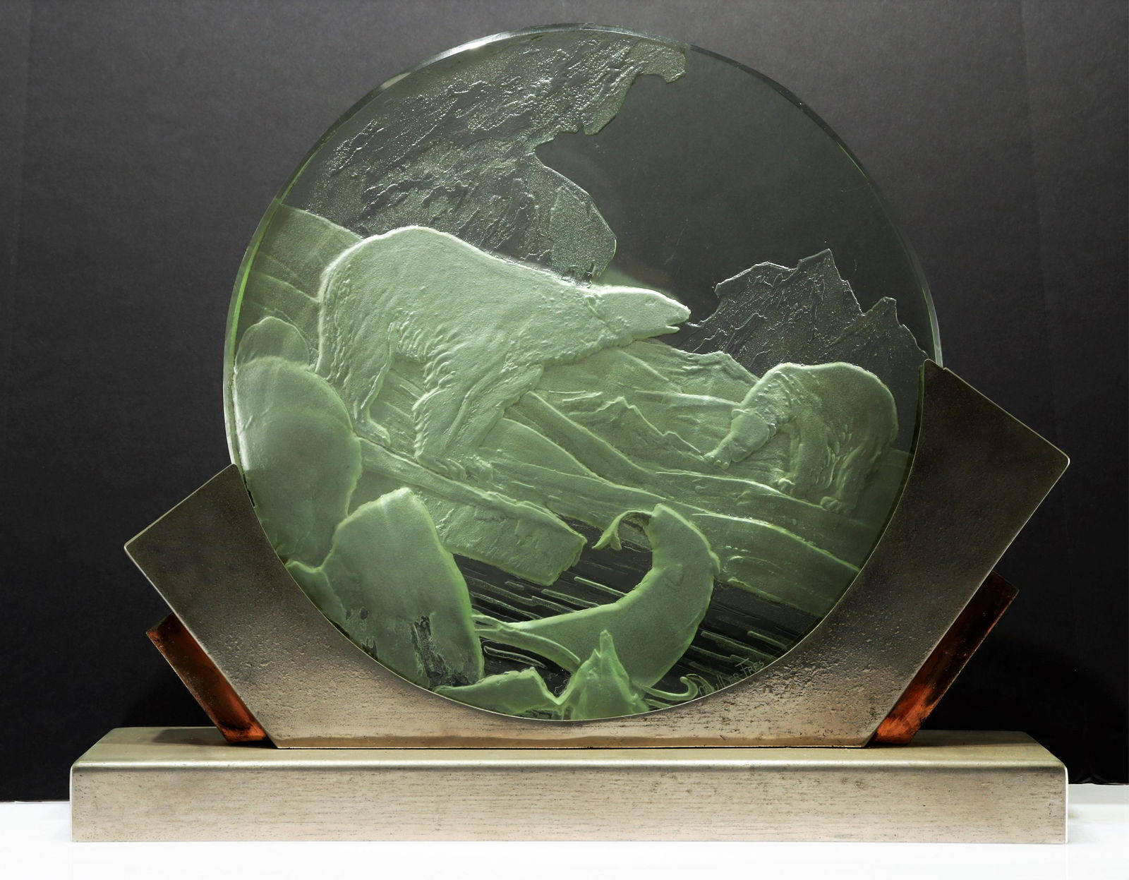 Muller Freres - Etched Glass & Chrome Luminarie (1 of 9)