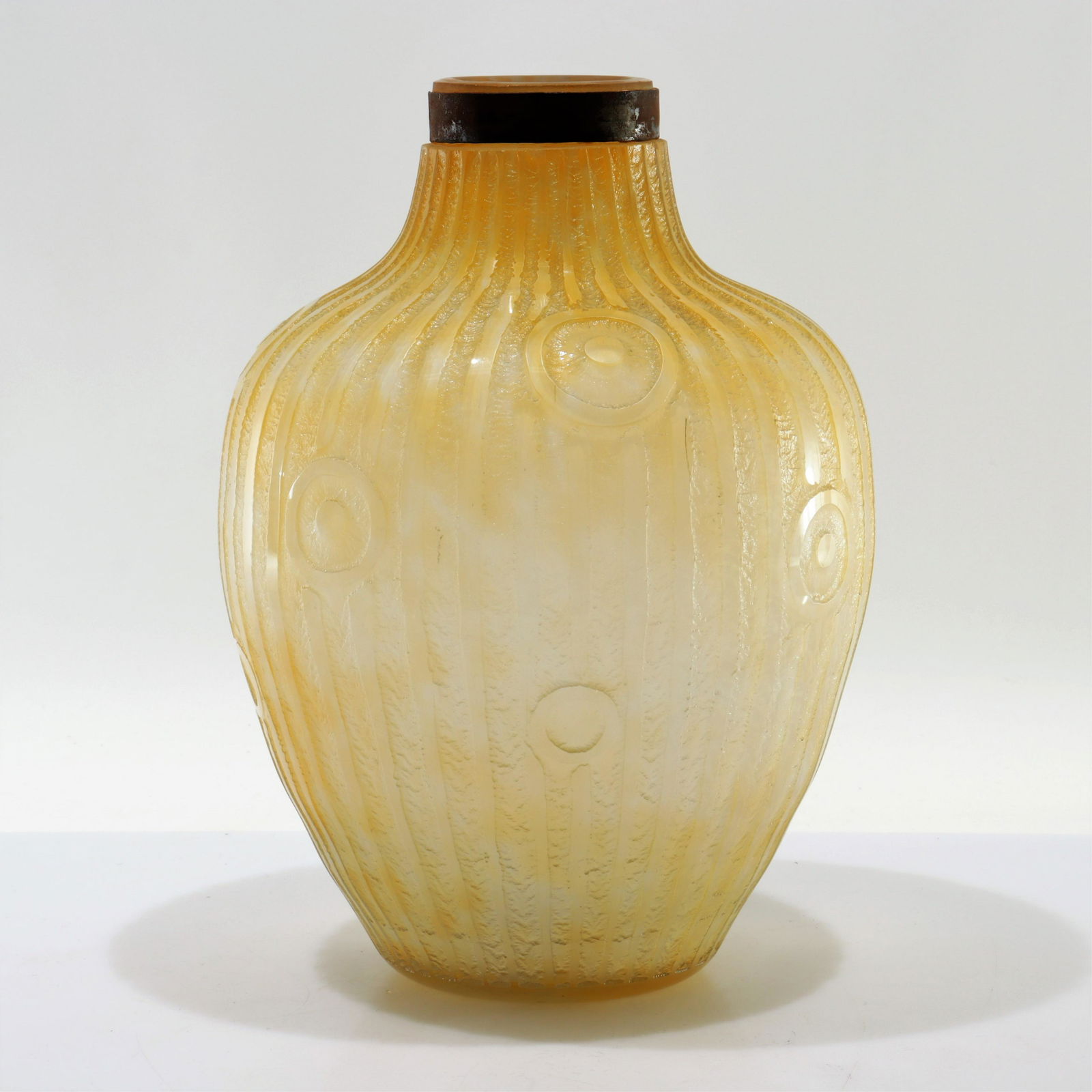 French Art Deco Glass Vase, c 1930 (1 of 4)