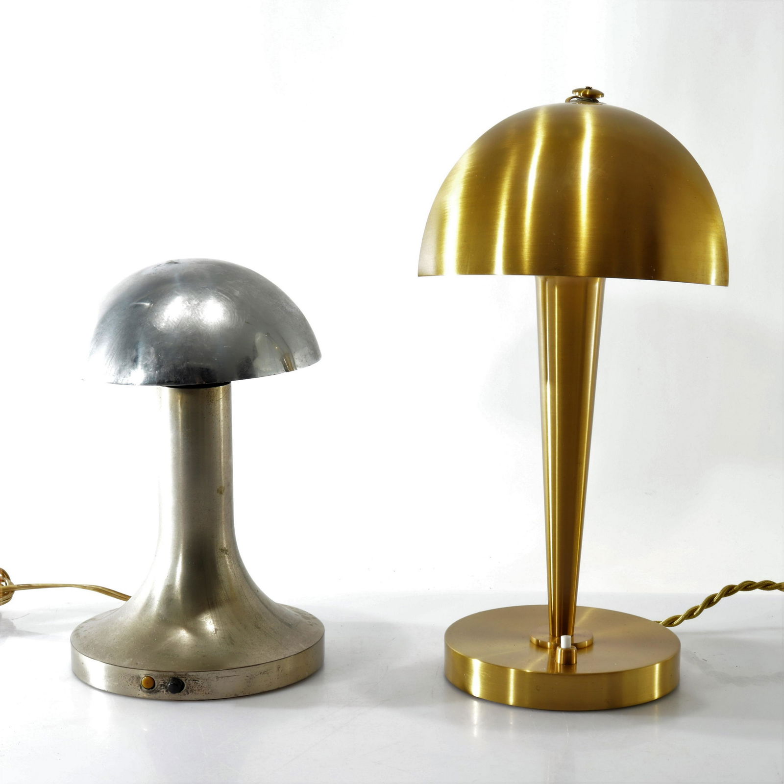 Jean Perzel - 2 Metal Table Lamps, c 1930 (1 of 7)