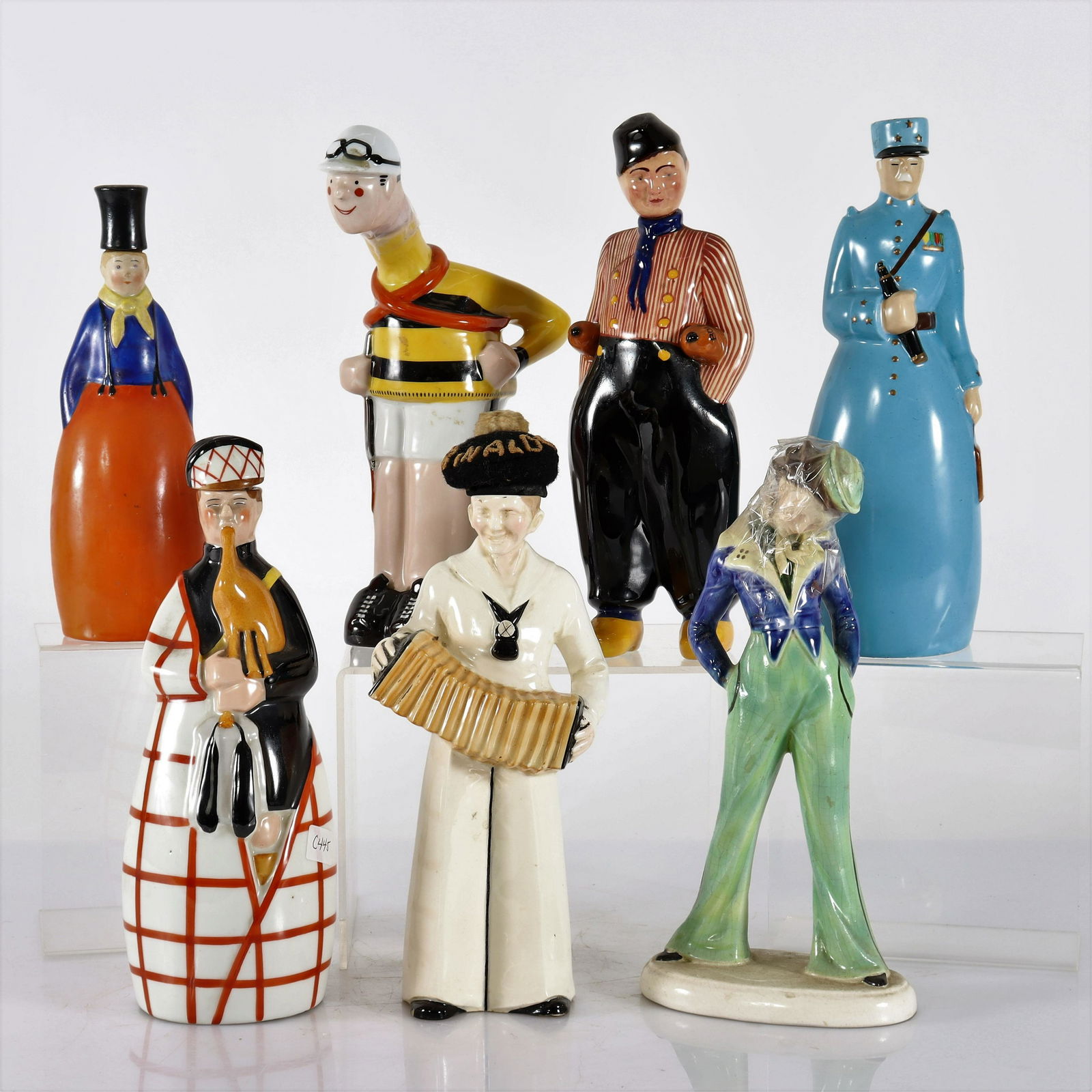 7 Figural Pottery Liquor Decanters (1 of 11)