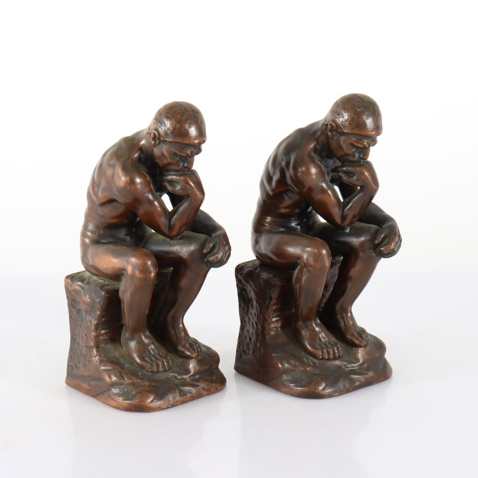 After Rodin - Pair of Bronze Thinker Bookends (1 of 7)