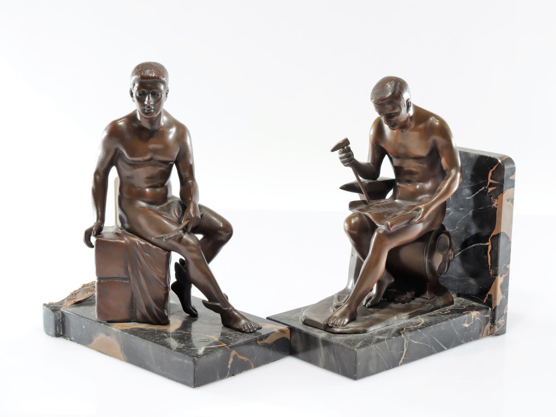 Faber & Schrimpf Pair Bronze Figural Bookends (1 of 13)