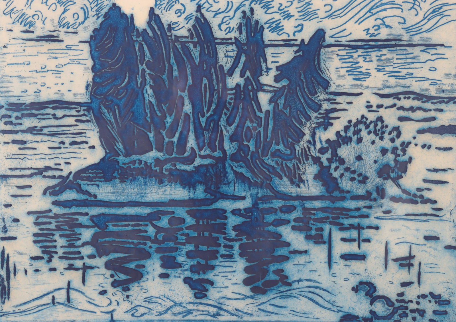 Karl Schrag - Island Night - color lithograph (1 of 7)