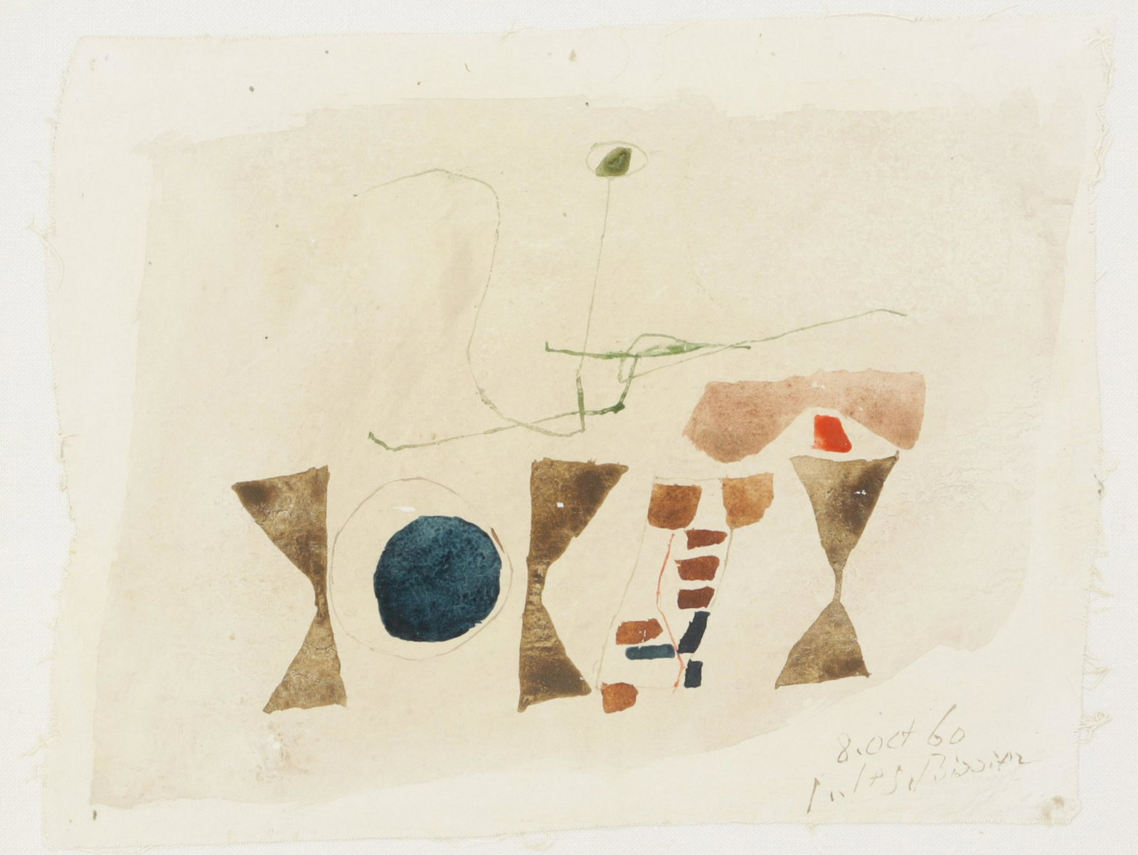 Julius Heinrich Bissier - Abstract - oil on linen (1 of 7)