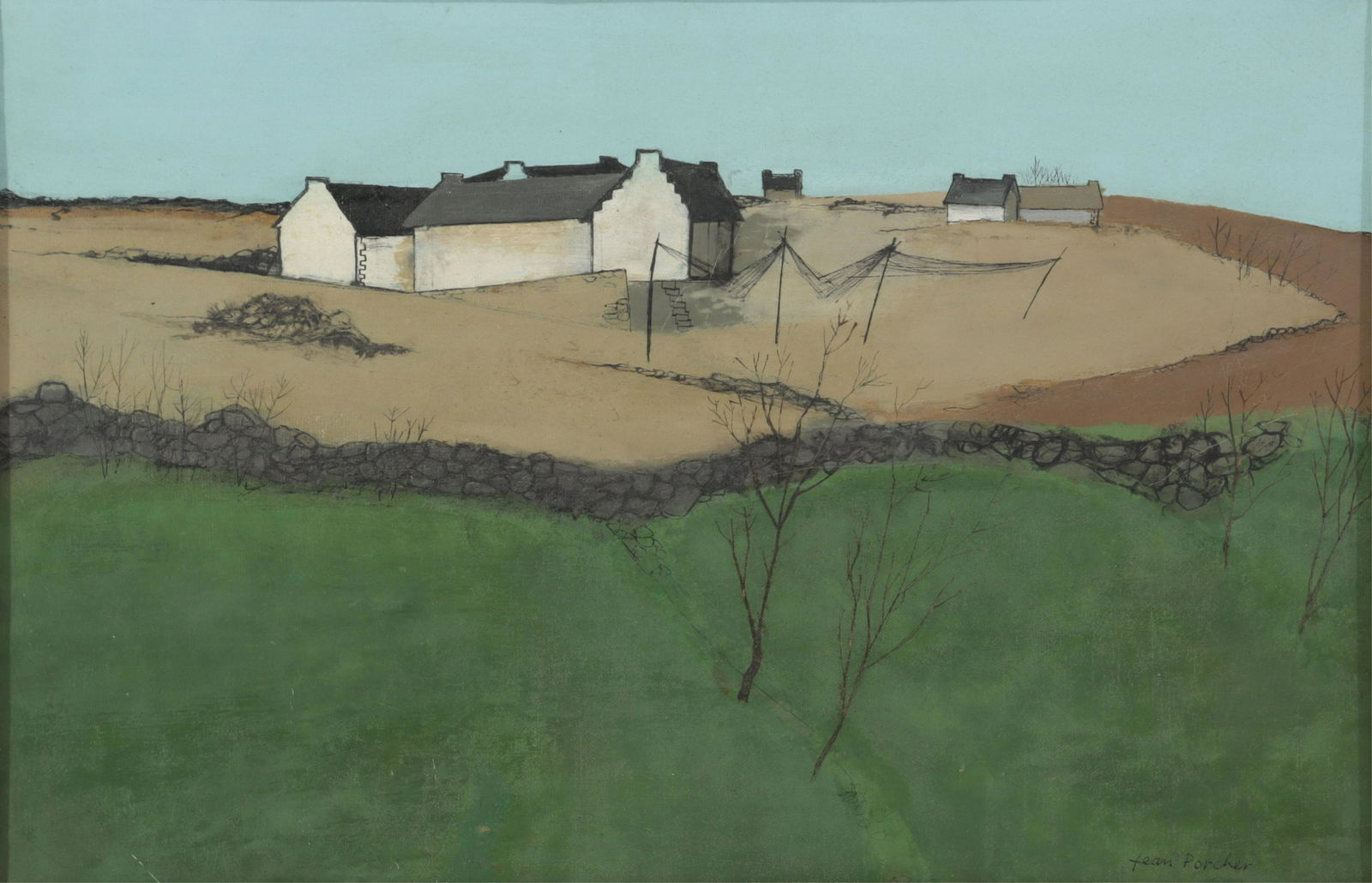 Jean Porcher - Nantee - O/C: Jean Porcher, French, b.1927, Nantee c. 53'Dimensions: 10 3/4 x 16 3/4, framed 15 x 20Property from the Art Collection of David Erlanger and Jean Witter