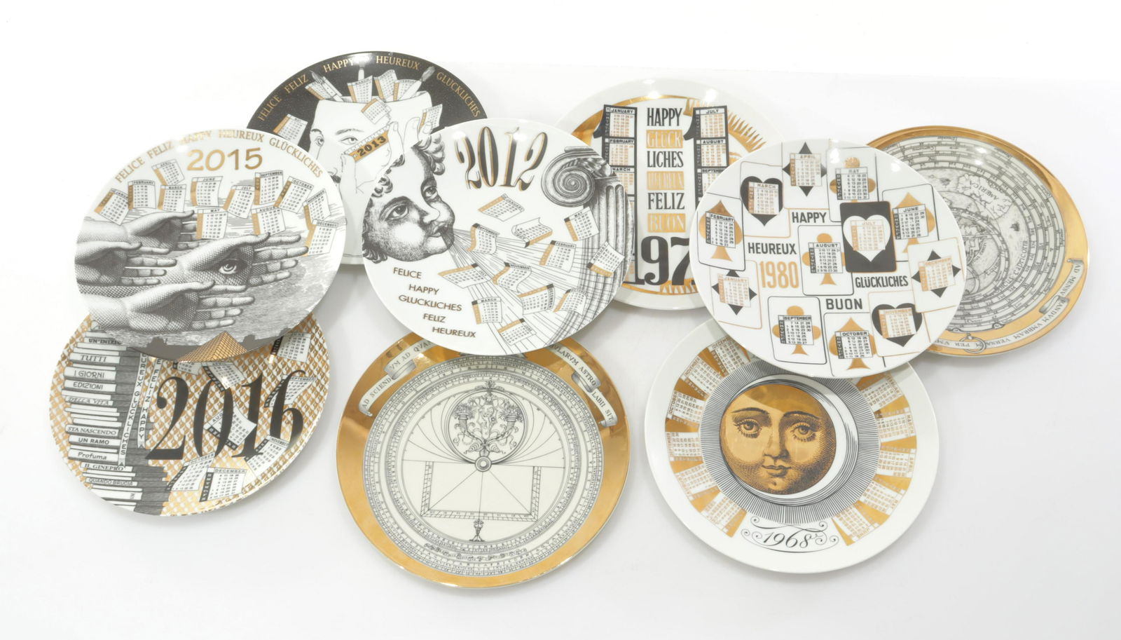 Nine Fornasetti "Calendar" Decorative Plates (1 of 13)