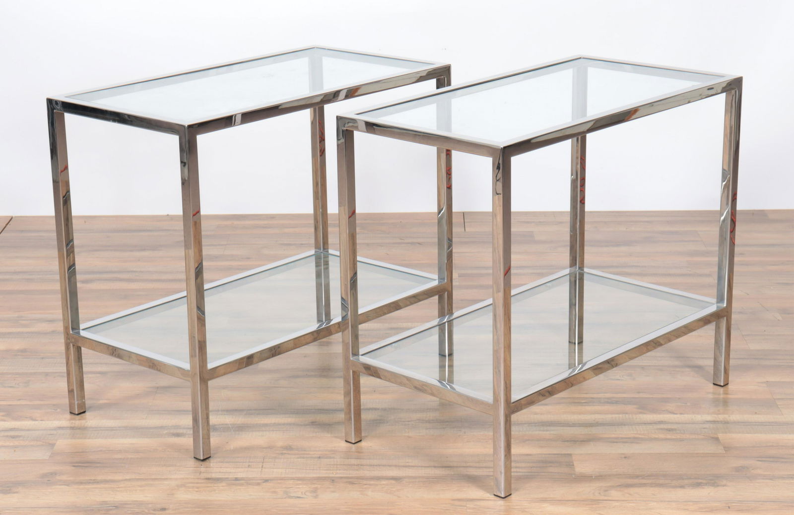 Chrome Two-Tier Side Table, 1970's (1 of 3)