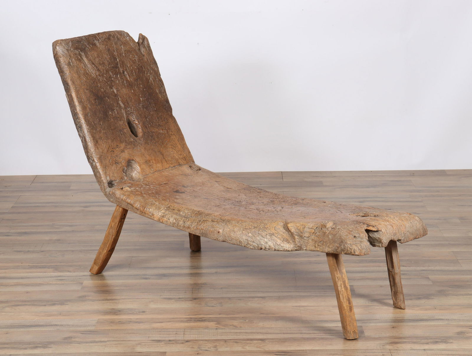 Sculptural Carved Wood Rustic Lounge Chair (1 of 5)