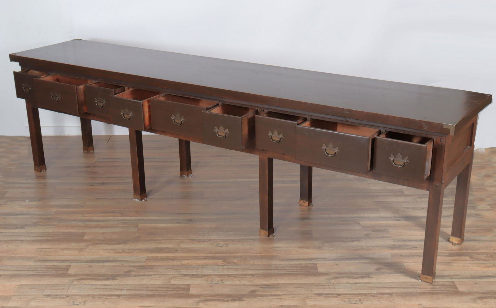 Campaign Style Console Table 9' 10" (1 of 8)