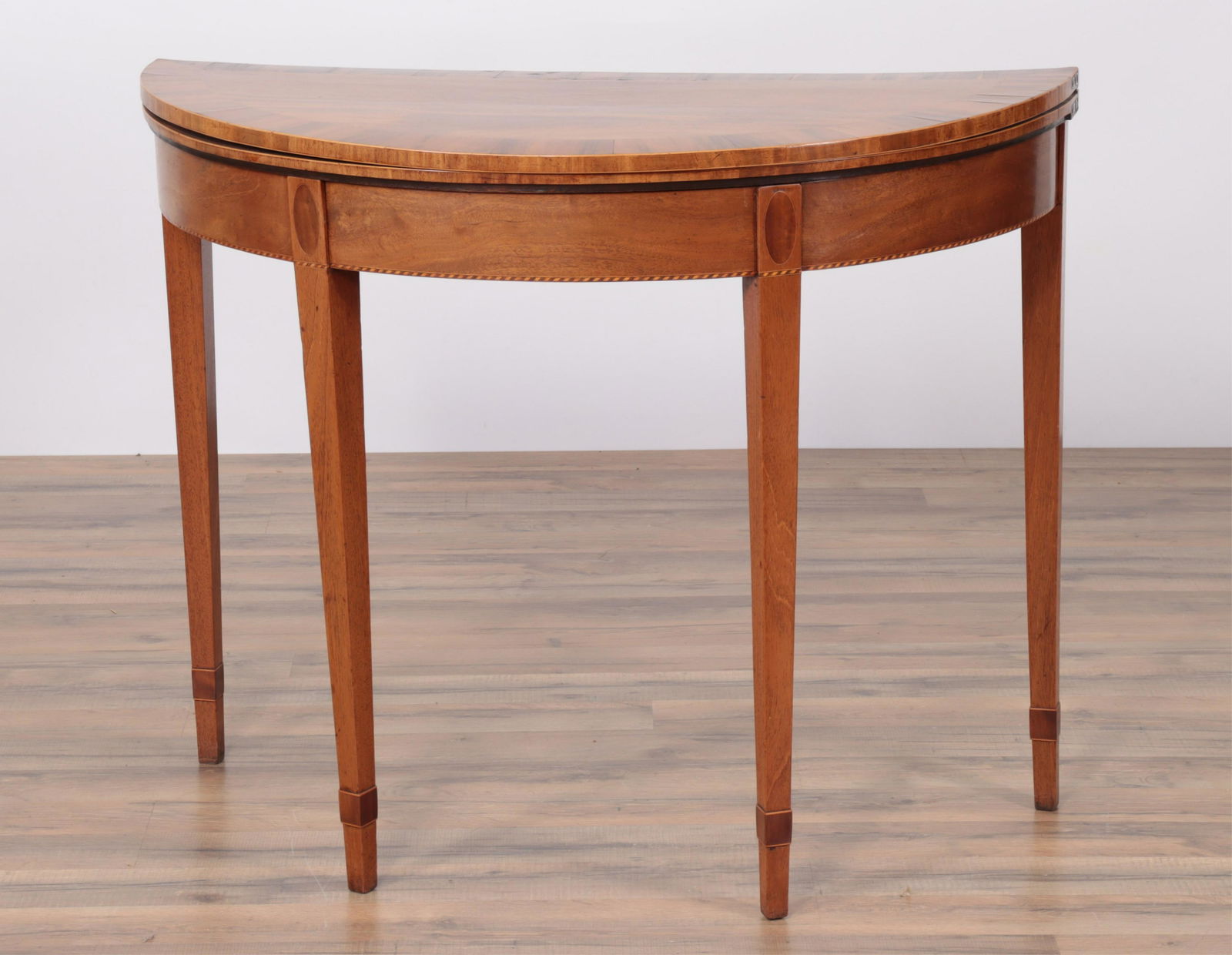 George III Inlaid Mahogany Card Table, E 19th C. (1 of 8)