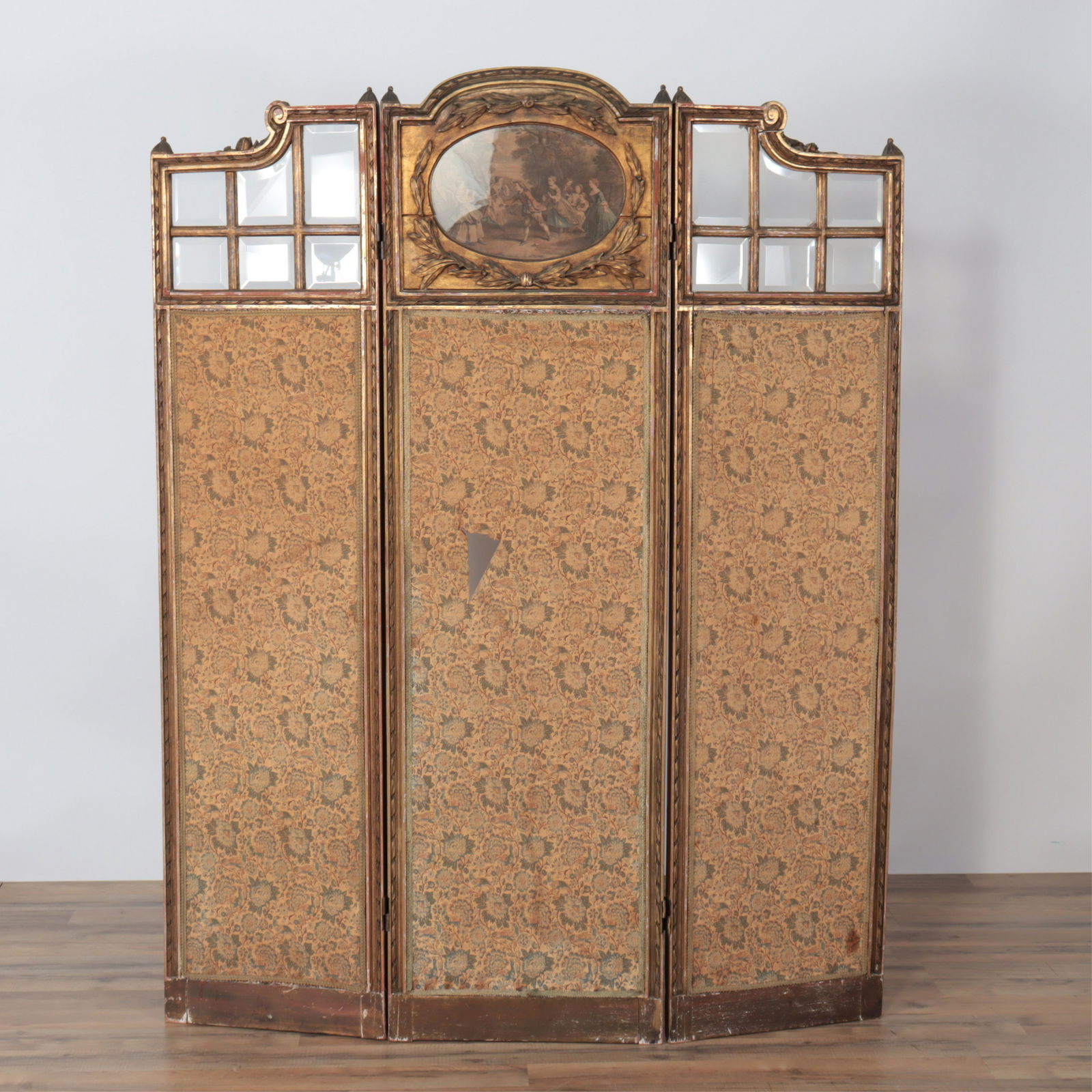 Louis XVI Style Giltwood 3-Panel Screen (1 of 9)