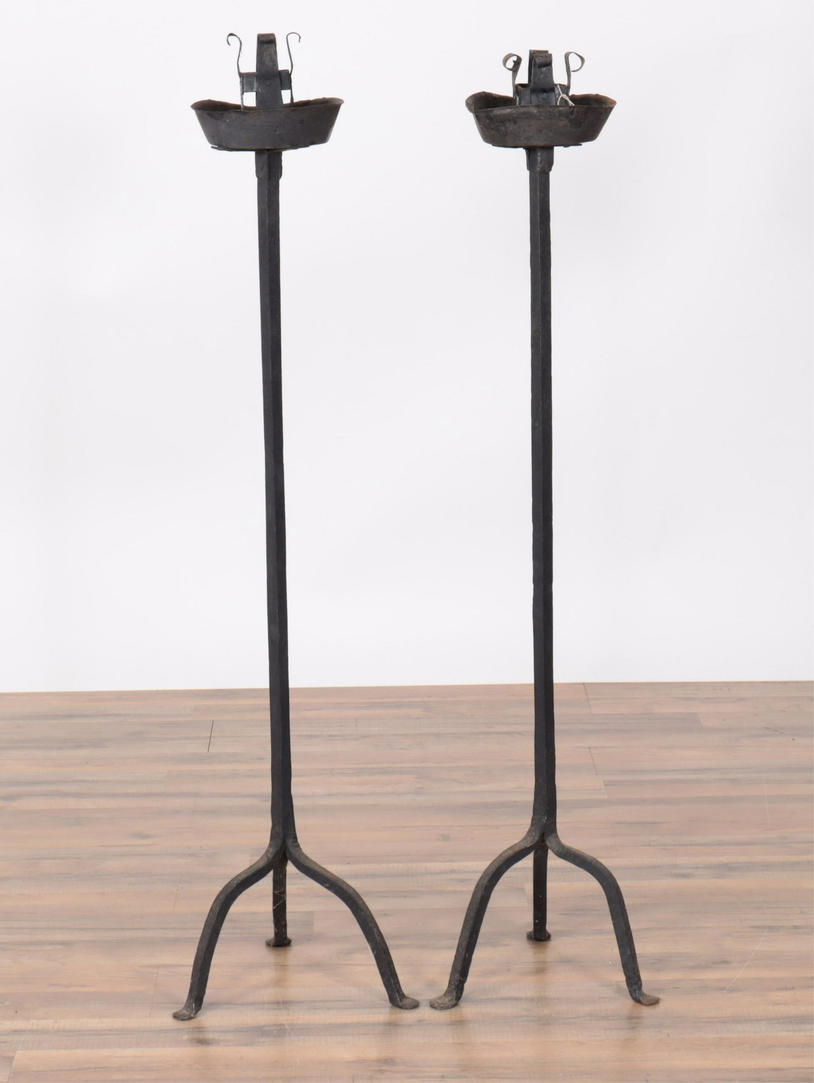Pair of 19th C. Wrought Iron Torcheres (1 of 3)