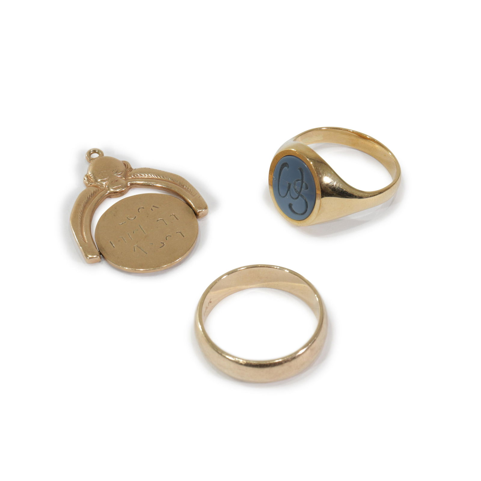 Men's Gold Rings & Charm (1 of 6)